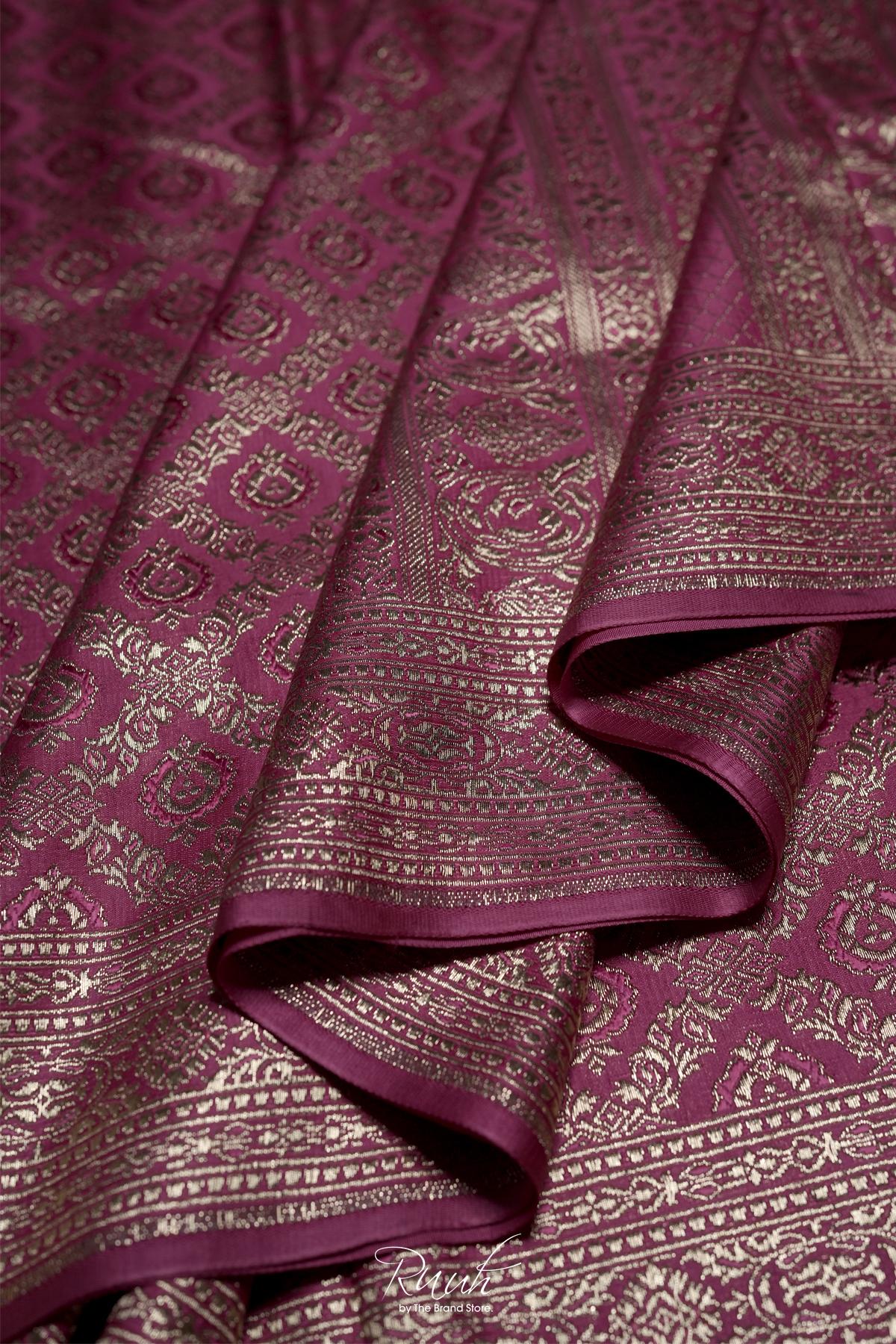 PINK BANARASI SEMI KATAN SAREE