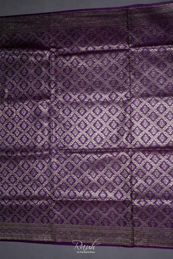 PURPLE BANARASI SEMI KATAN SAREE