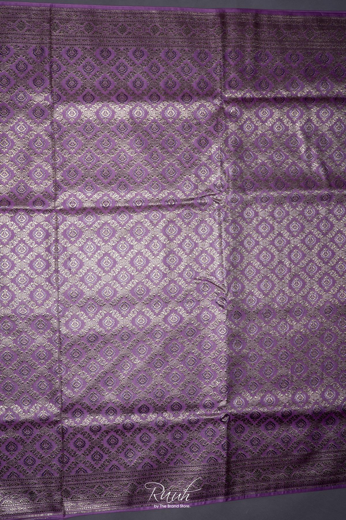 LAVENDER BANARASI SEMI KATAN SAREE