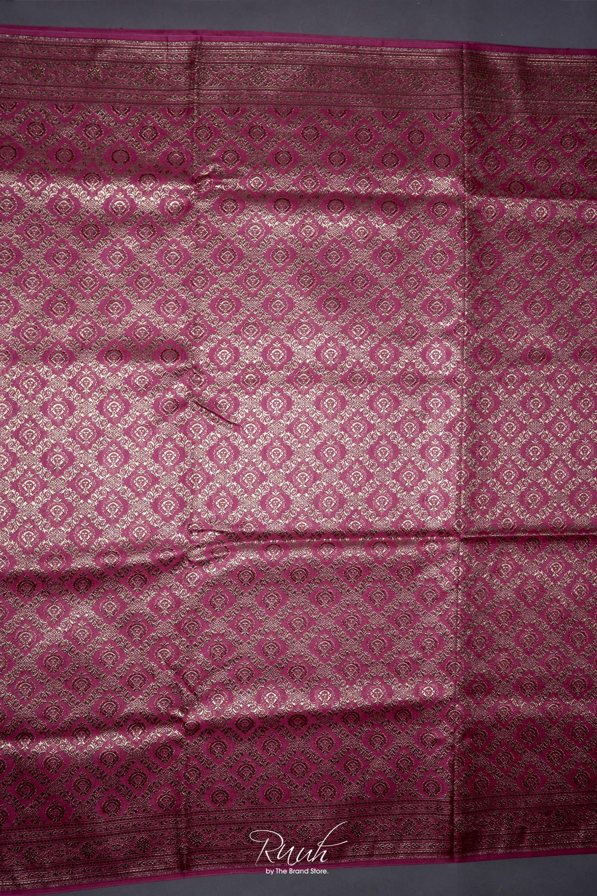 PINK BANARASI SEMI KATAN SAREE