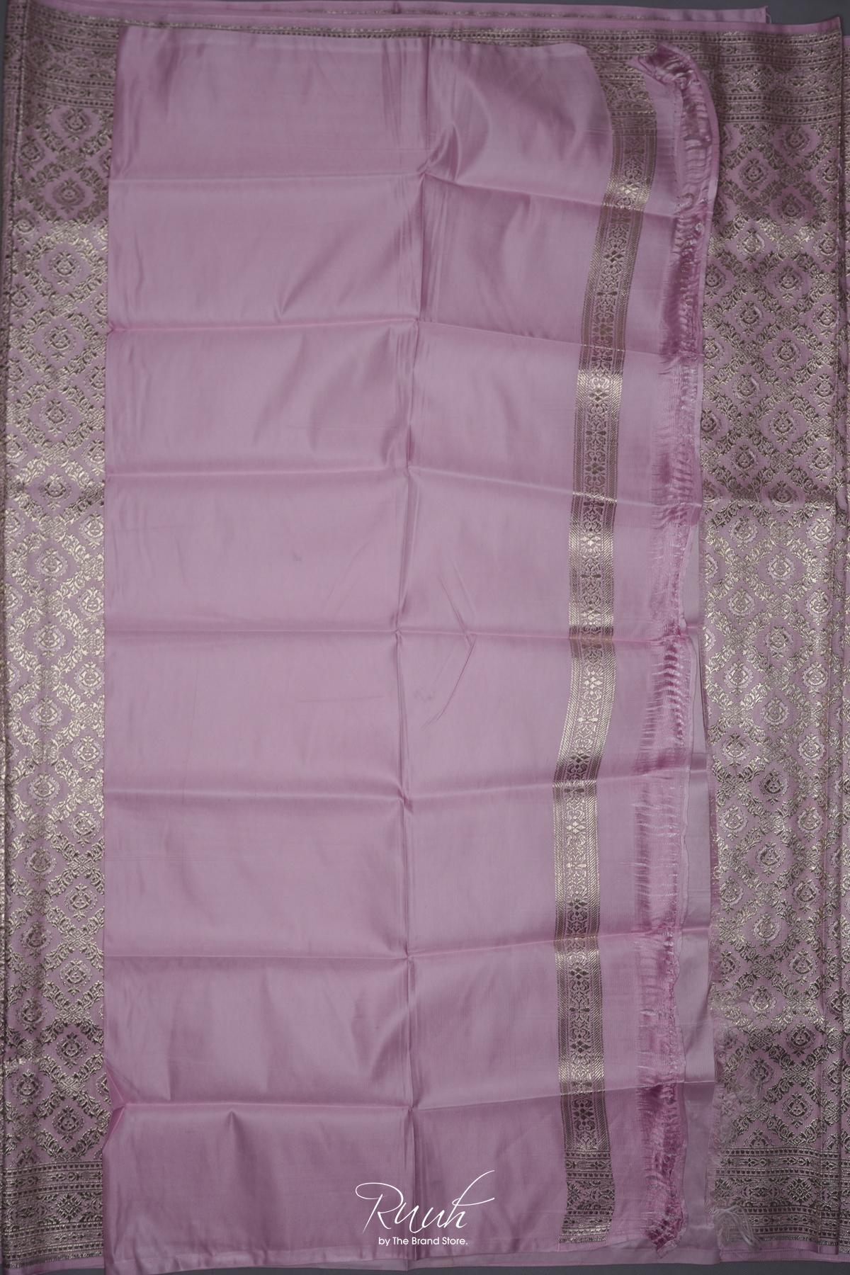 LIGHT PINK BANARASI SEMI KATAN SAREE