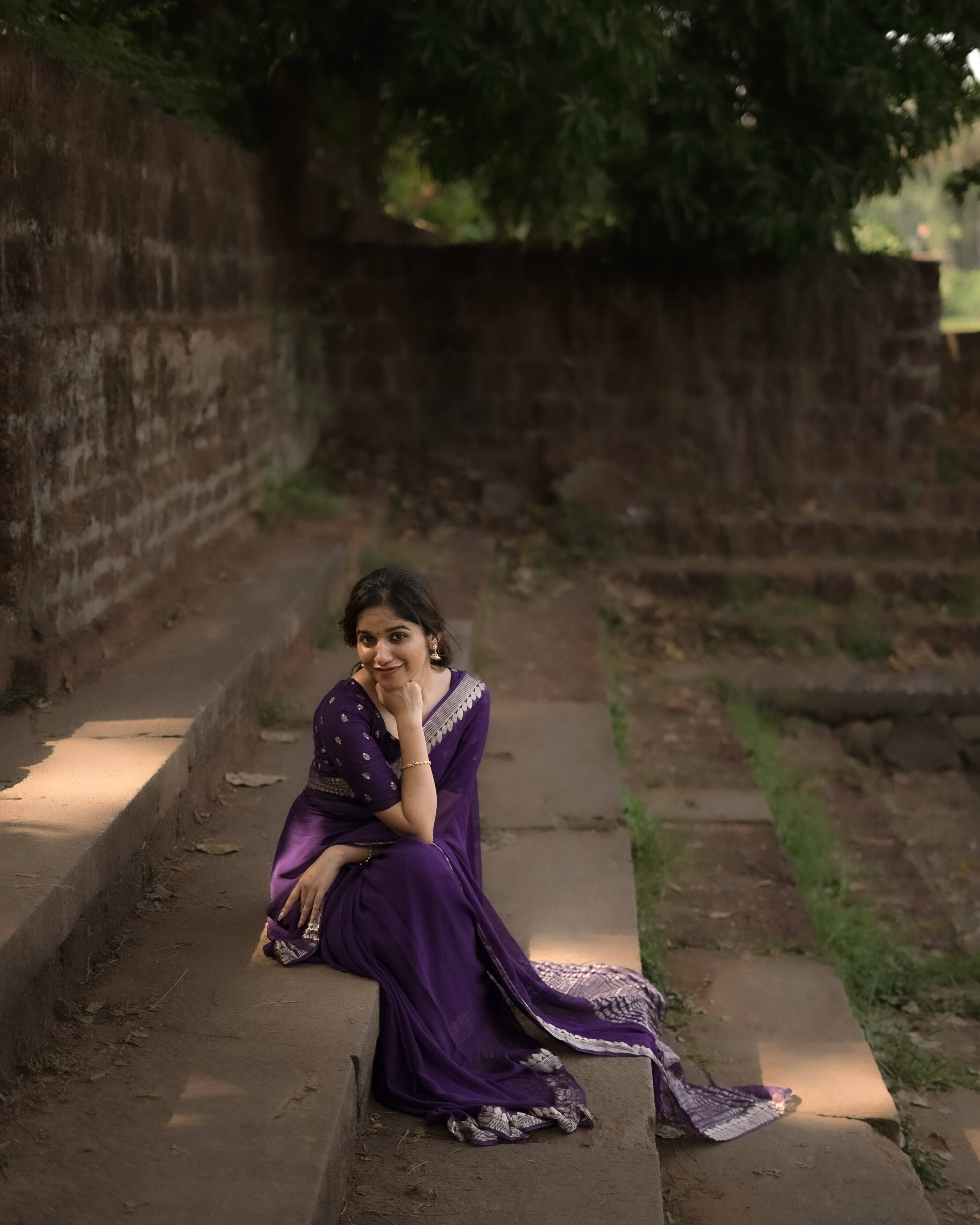 PURPLE VISCOSE GEORGETTE SAREE