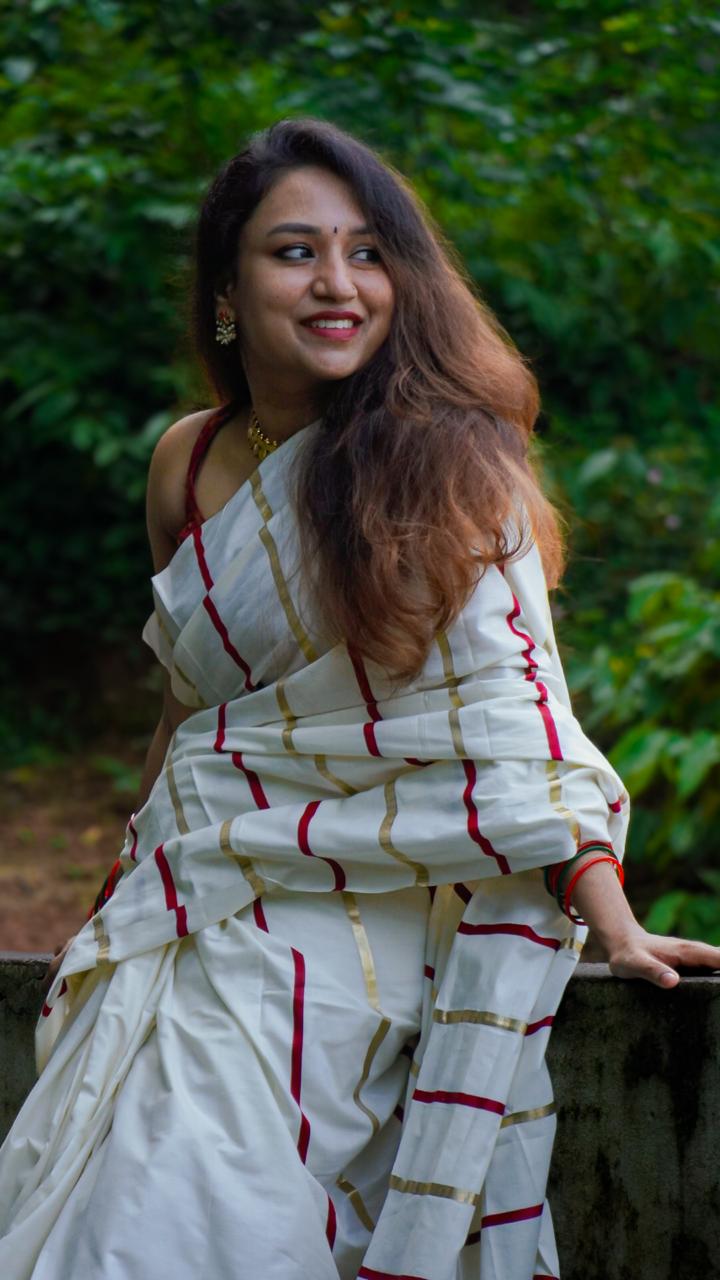 PREMIUM KERALA COTTON - GOLD MAROON- TBS26MG