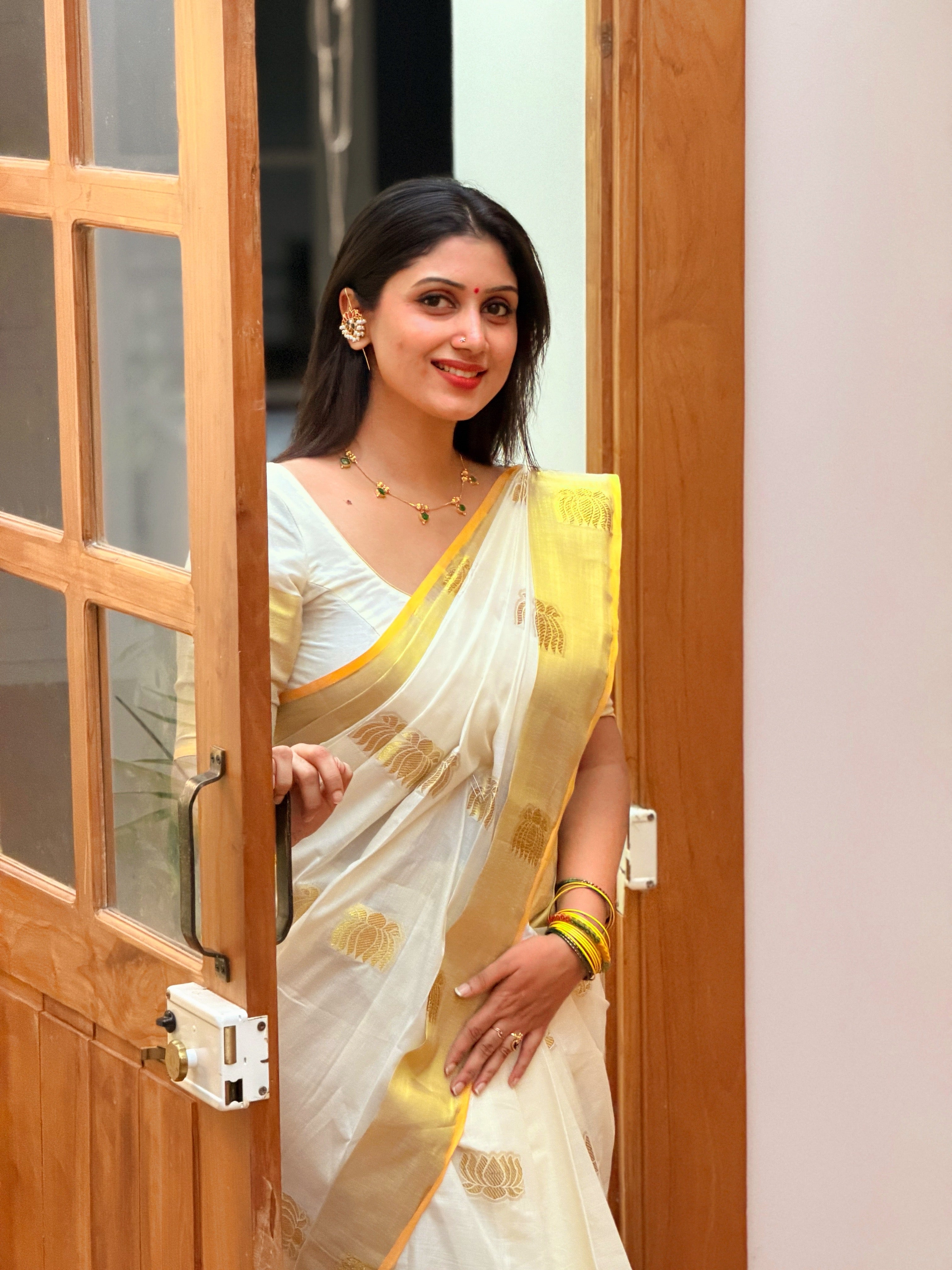 LOTUS WOVEN COTTON SAREE -TBS26LWS