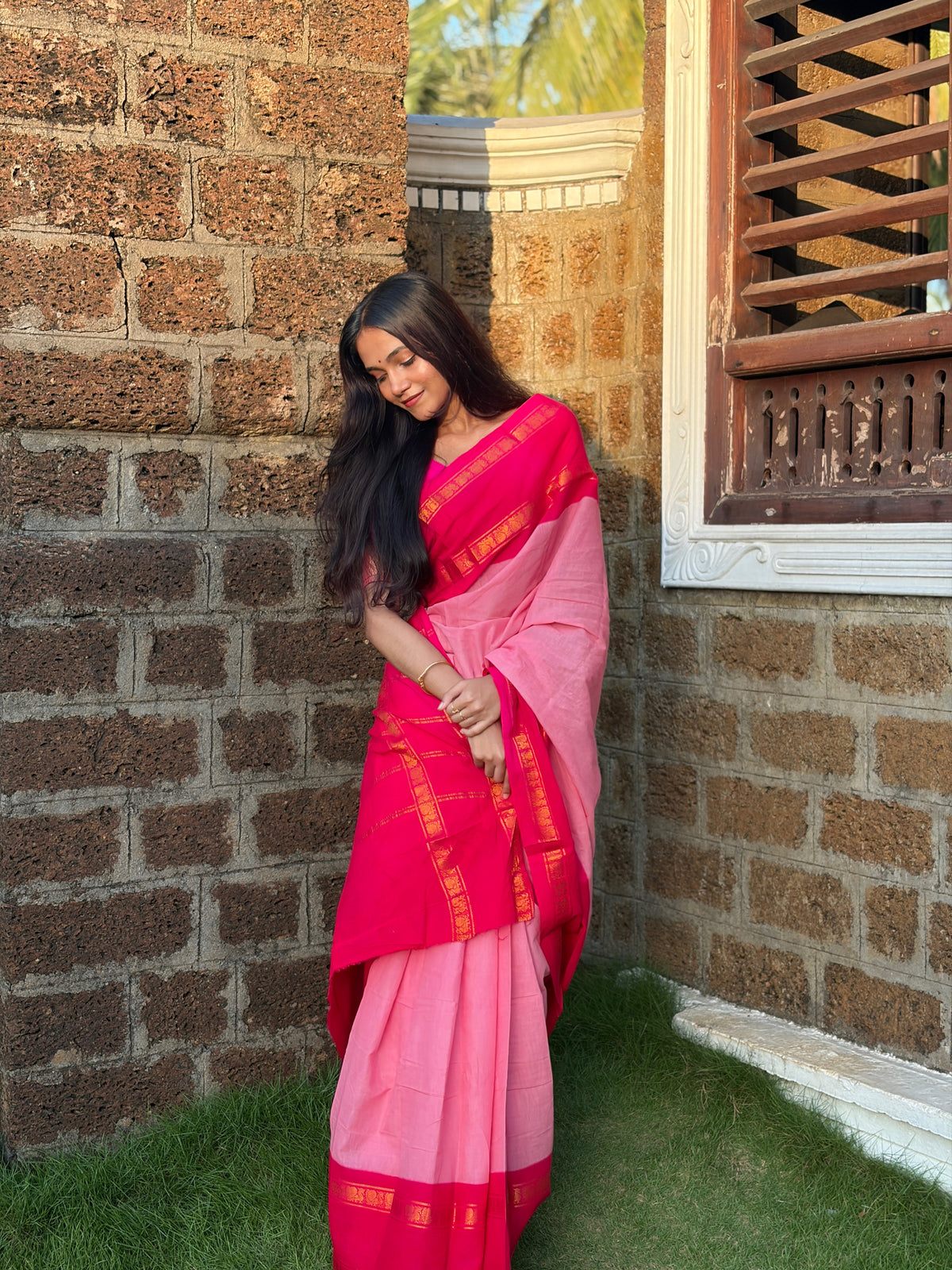 SUNGUDI SAREE CONTRAST BORDER- TBS26MSC