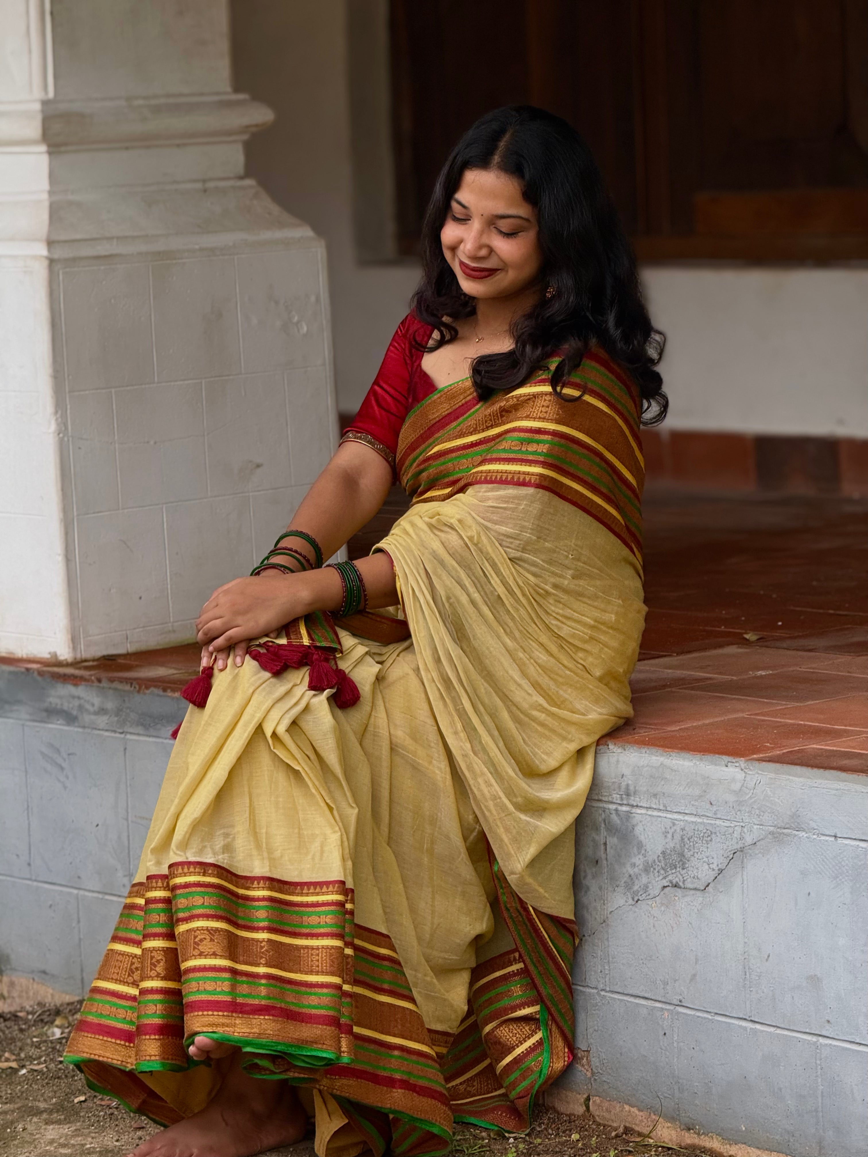 MULMUL COTTON WITH KANCHI BORDER - TBS26MKM