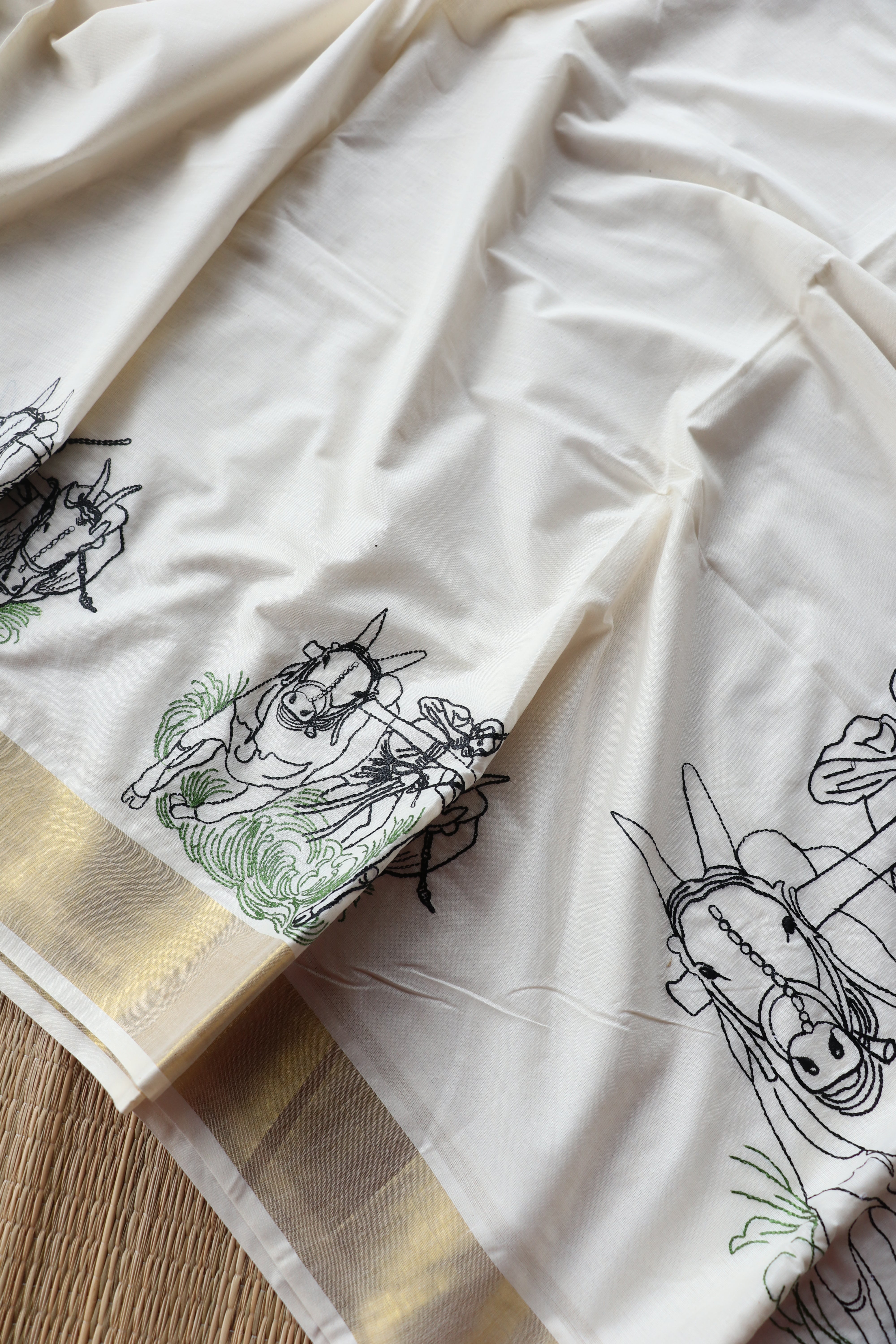 KAALA POOTTU - EMBROIDERY ON KERALA COTTON