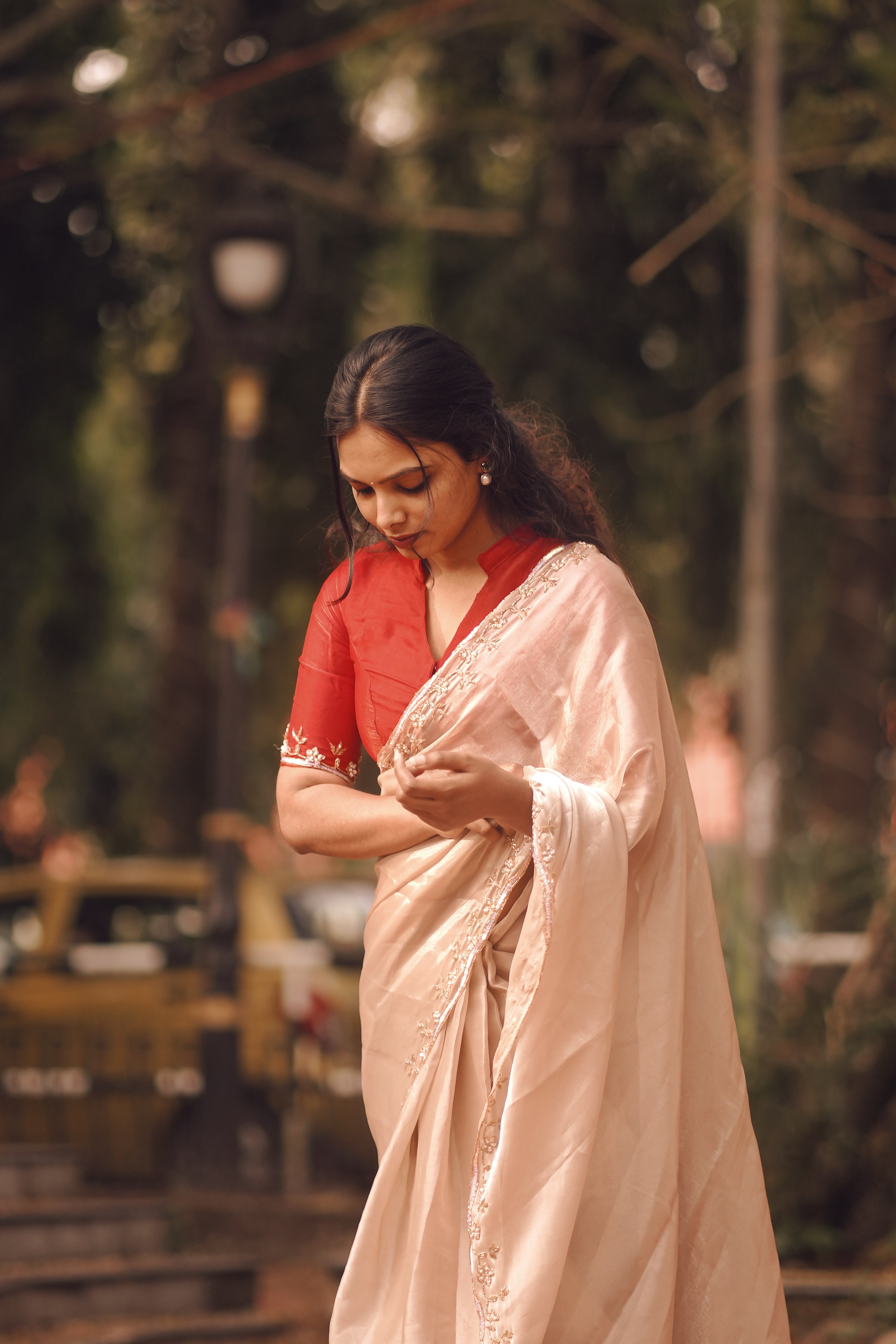 PARTY WEAR SATIN TISSUE SAREE