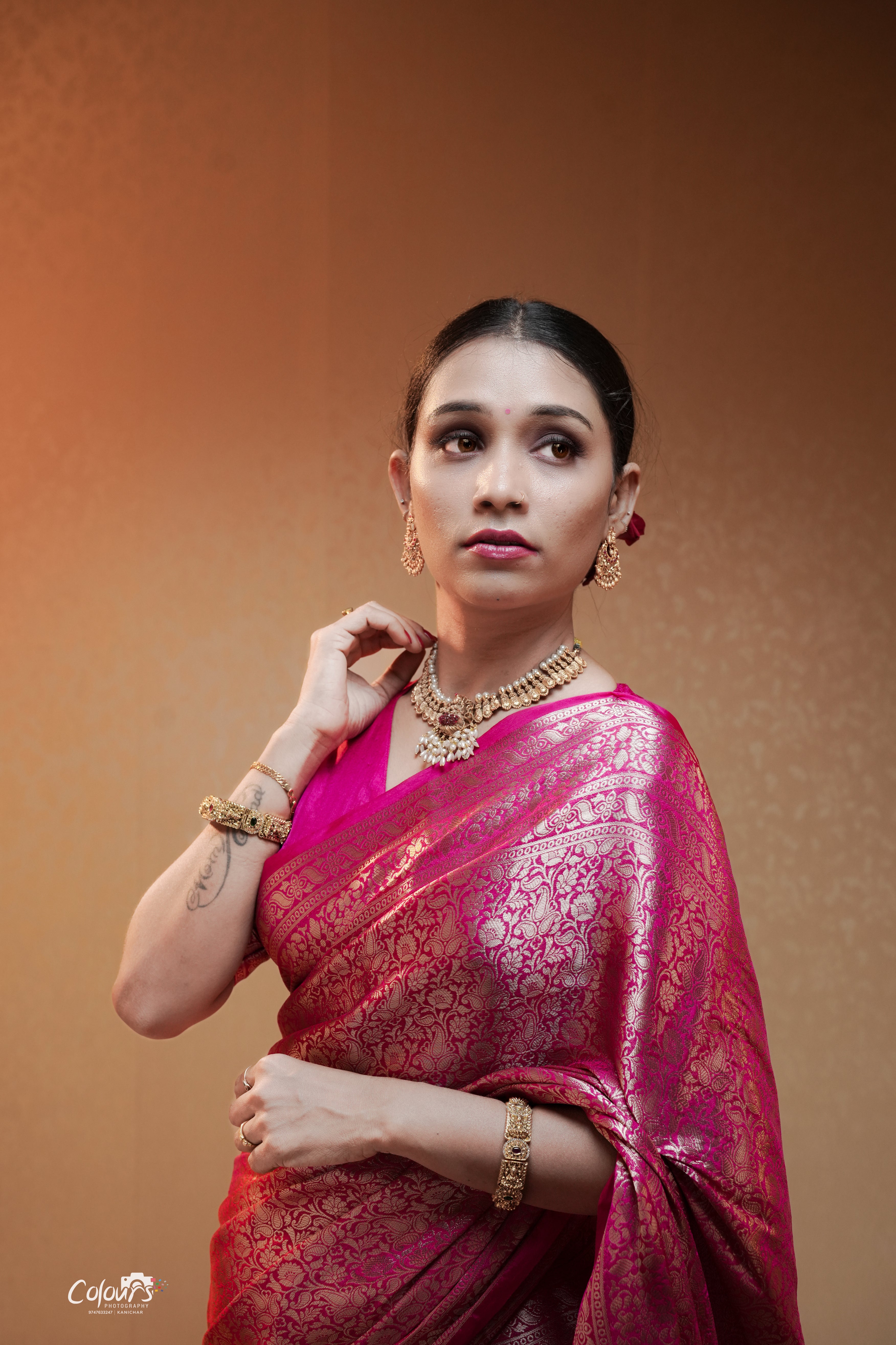 PINK BANARASI SEMI KATAN SAREE