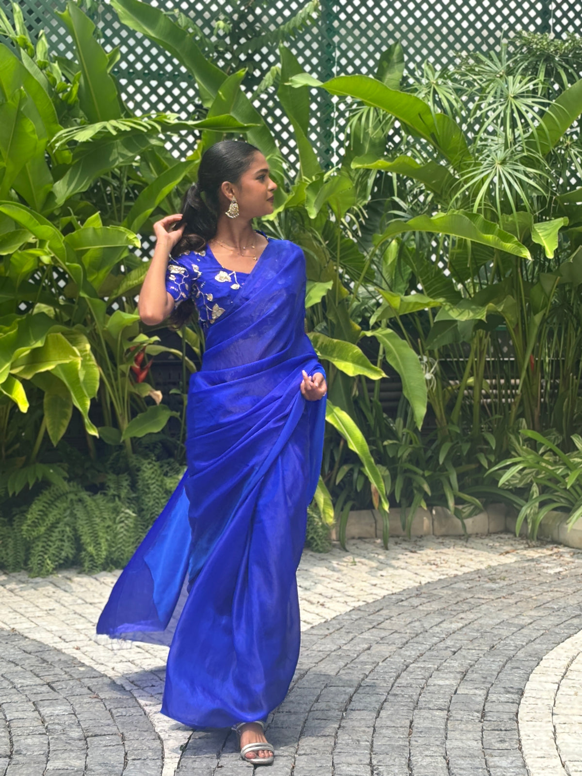 BLUE SPACE SILK SAREE
