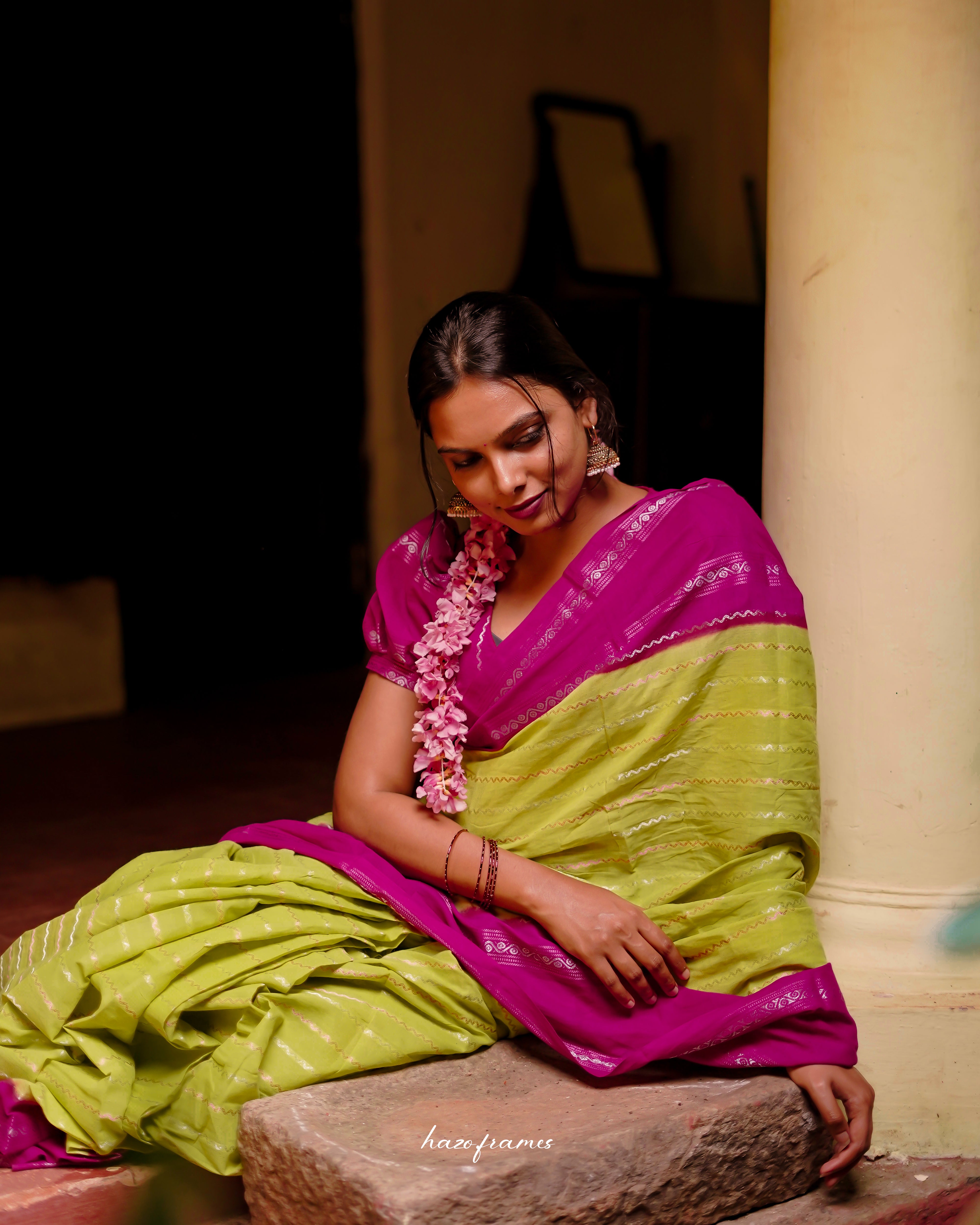 NEON - PINK MADURAI SUNGUDI SAREE