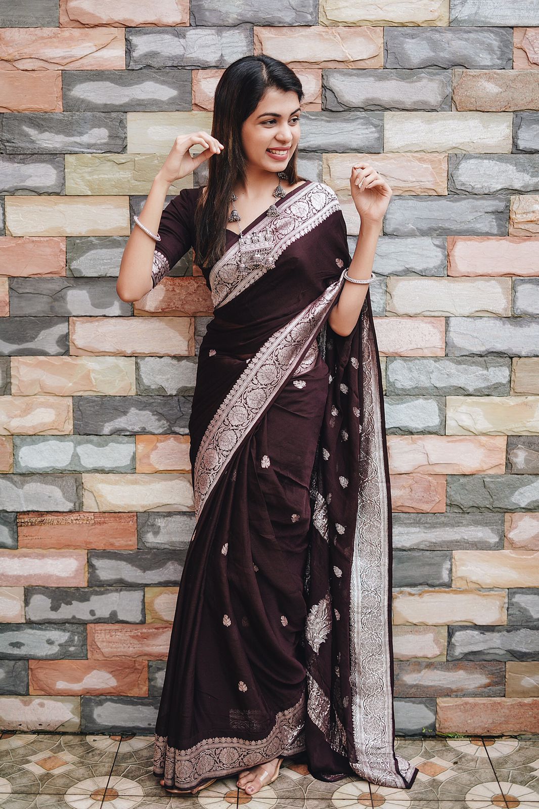 Handloom Banarasi Khaddi Chiffon