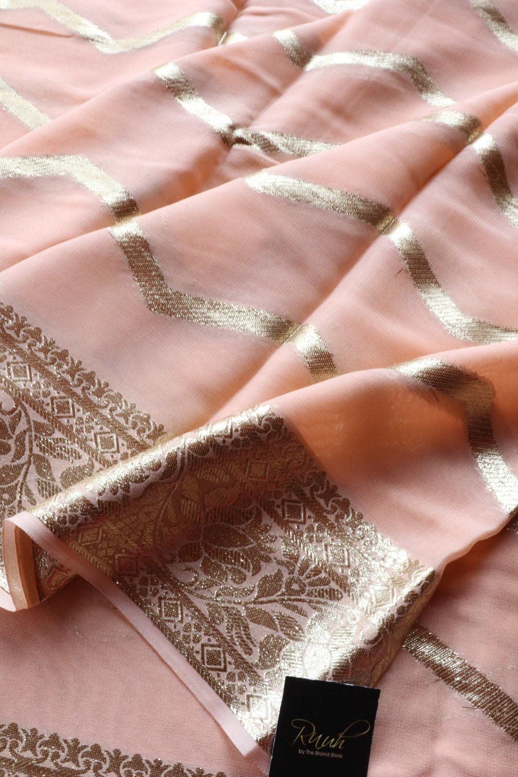 PEACH VISCOSE GEORGETTE SAREE