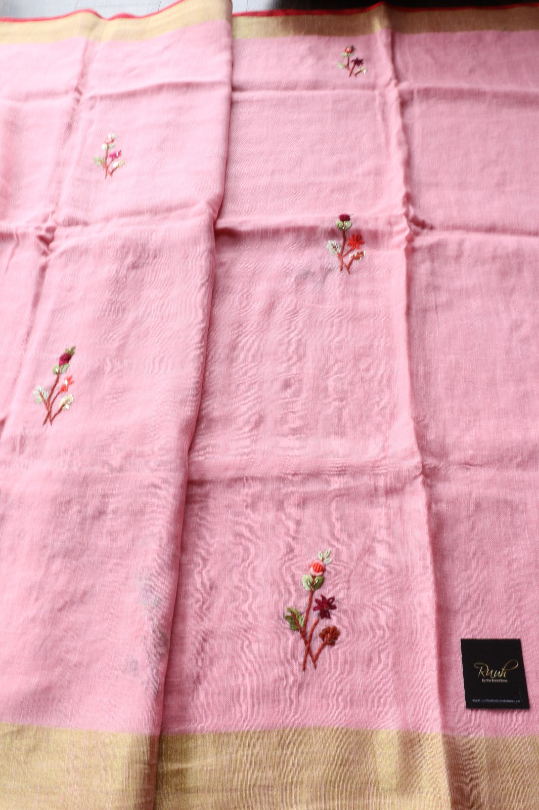 LINEN FRENCHKNOT SAREE 2