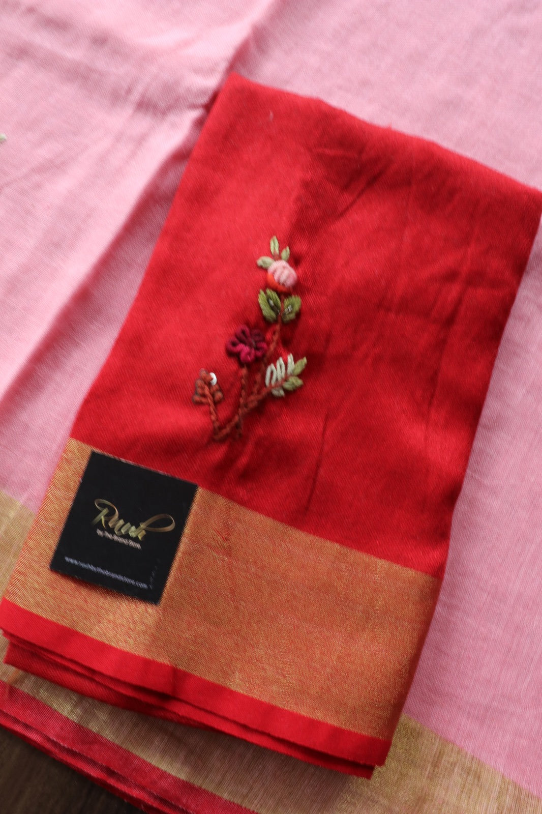 LINEN FRENCHKNOT SAREE 2