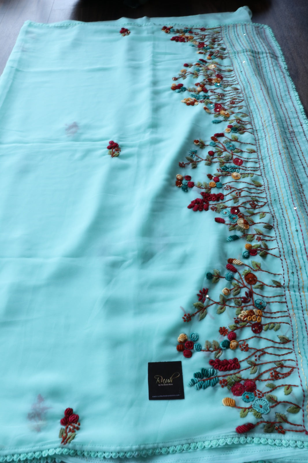 GEORGETTE SAREES WITH FRENCH KNOT 6