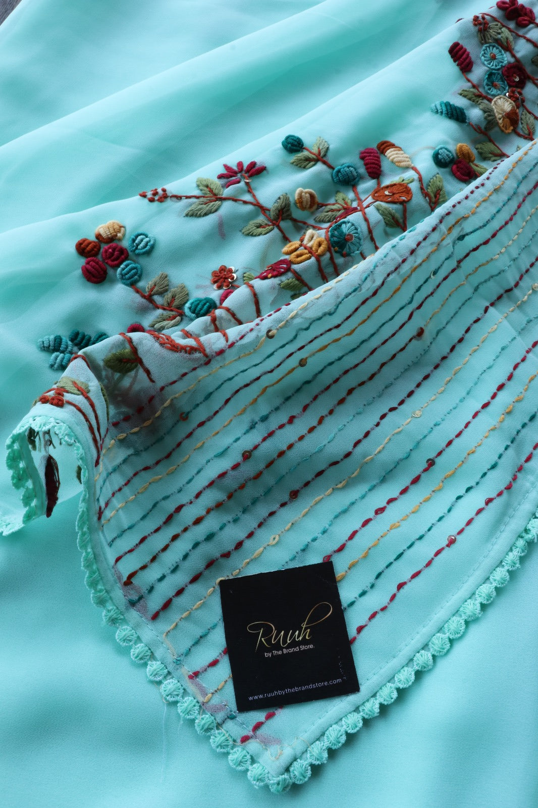 GEORGETTE SAREES WITH FRENCH KNOT 6