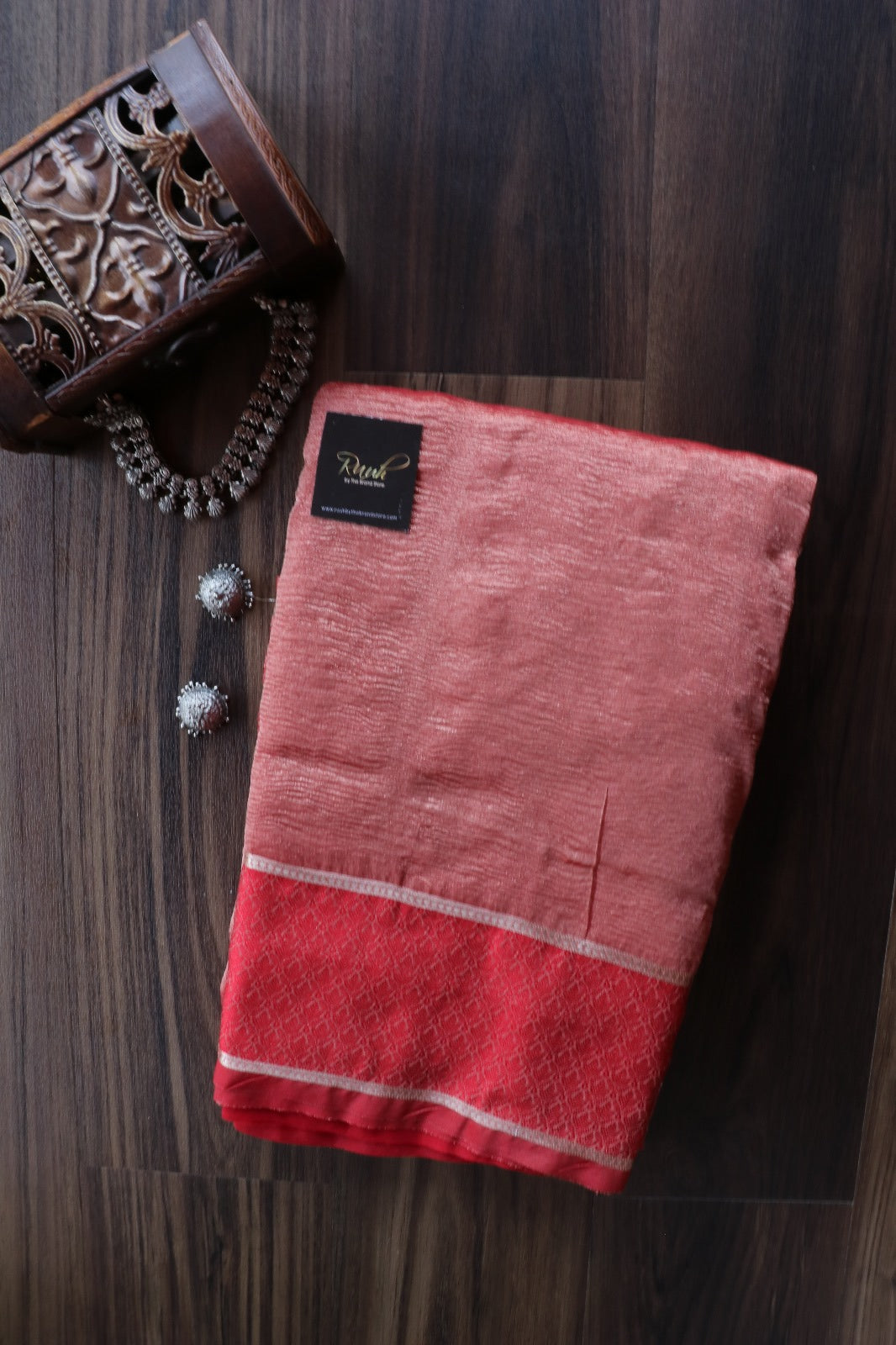 BANARASI CRUSH SAREE RED
