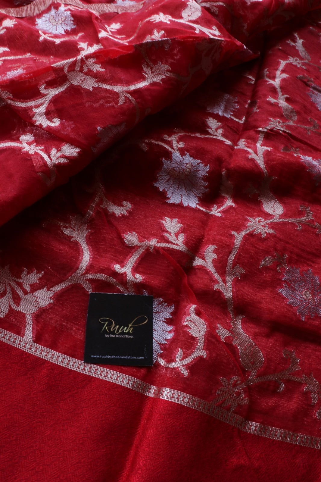 BANARASI CRUSH SAREE RED