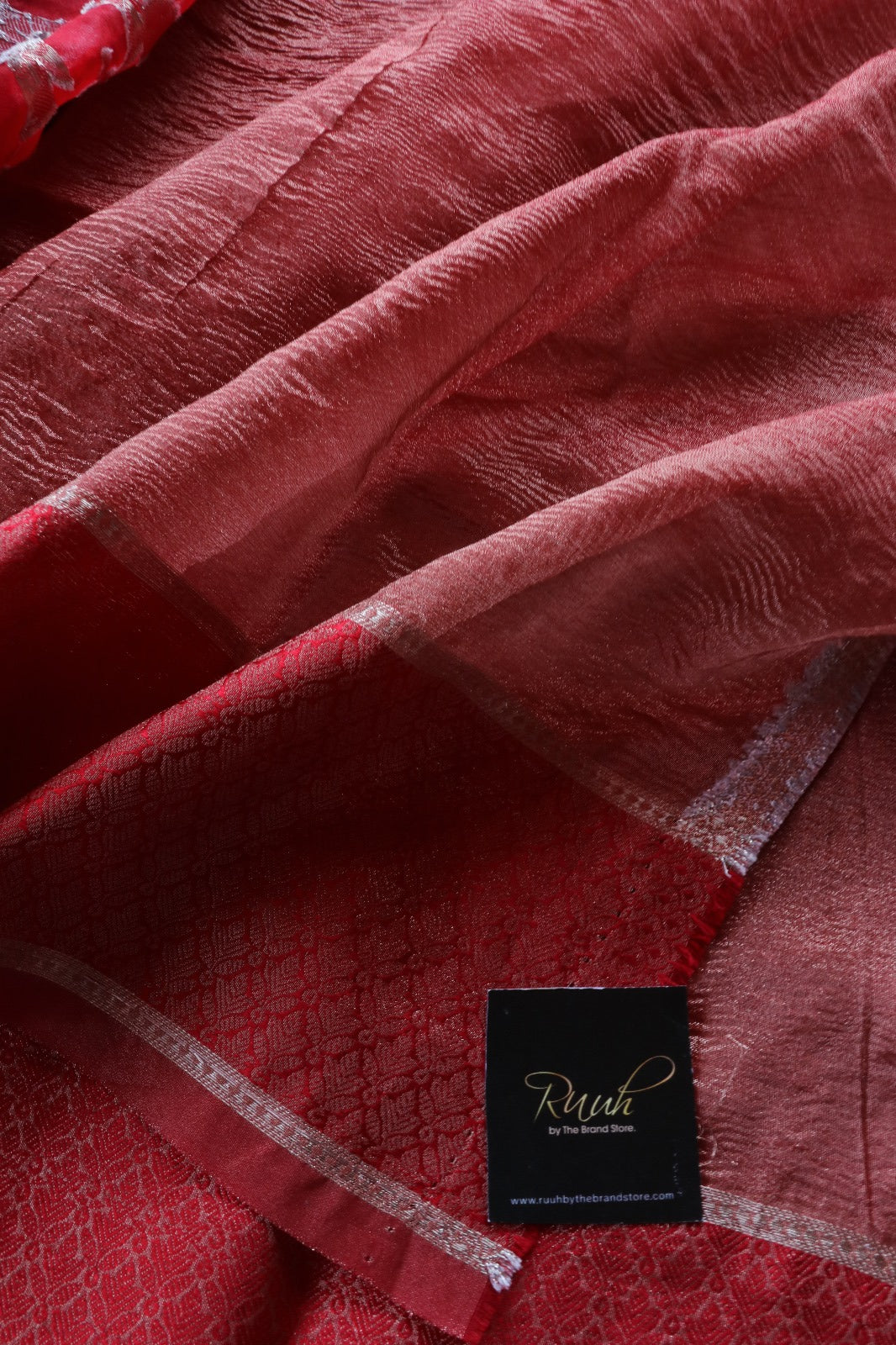 BANARASI CRUSH SAREE RED