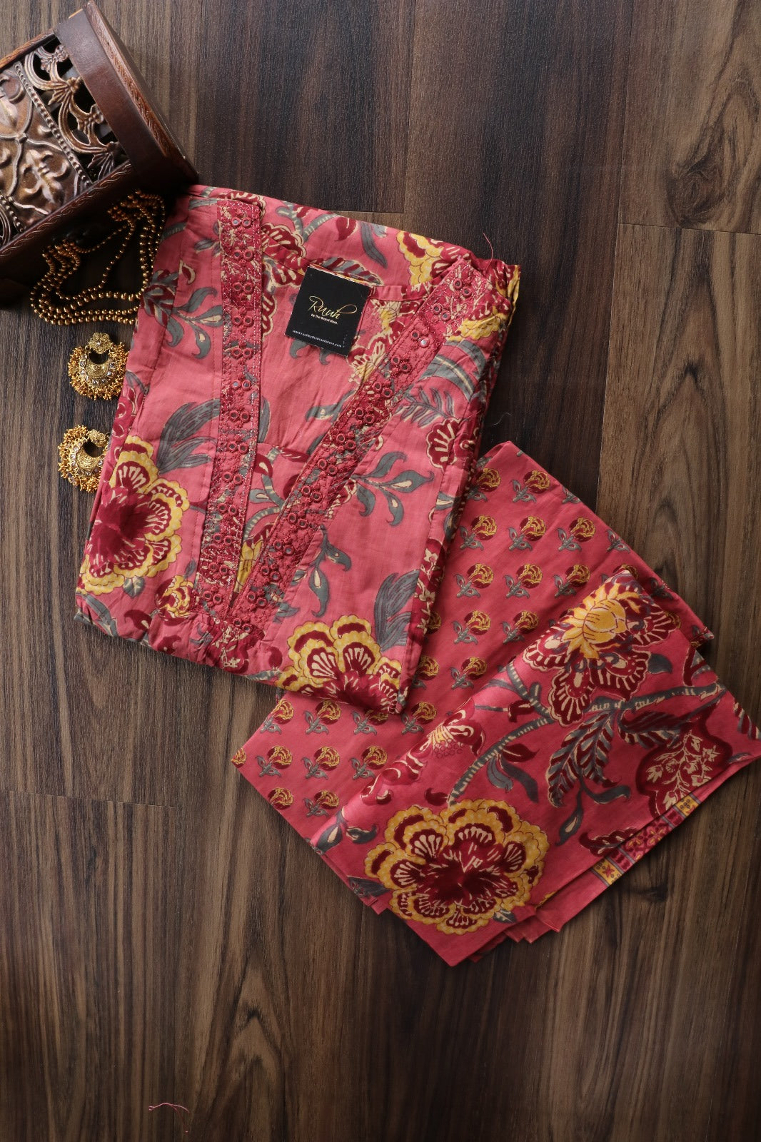 DARK PINK COTTON SALWAR SUIT SET