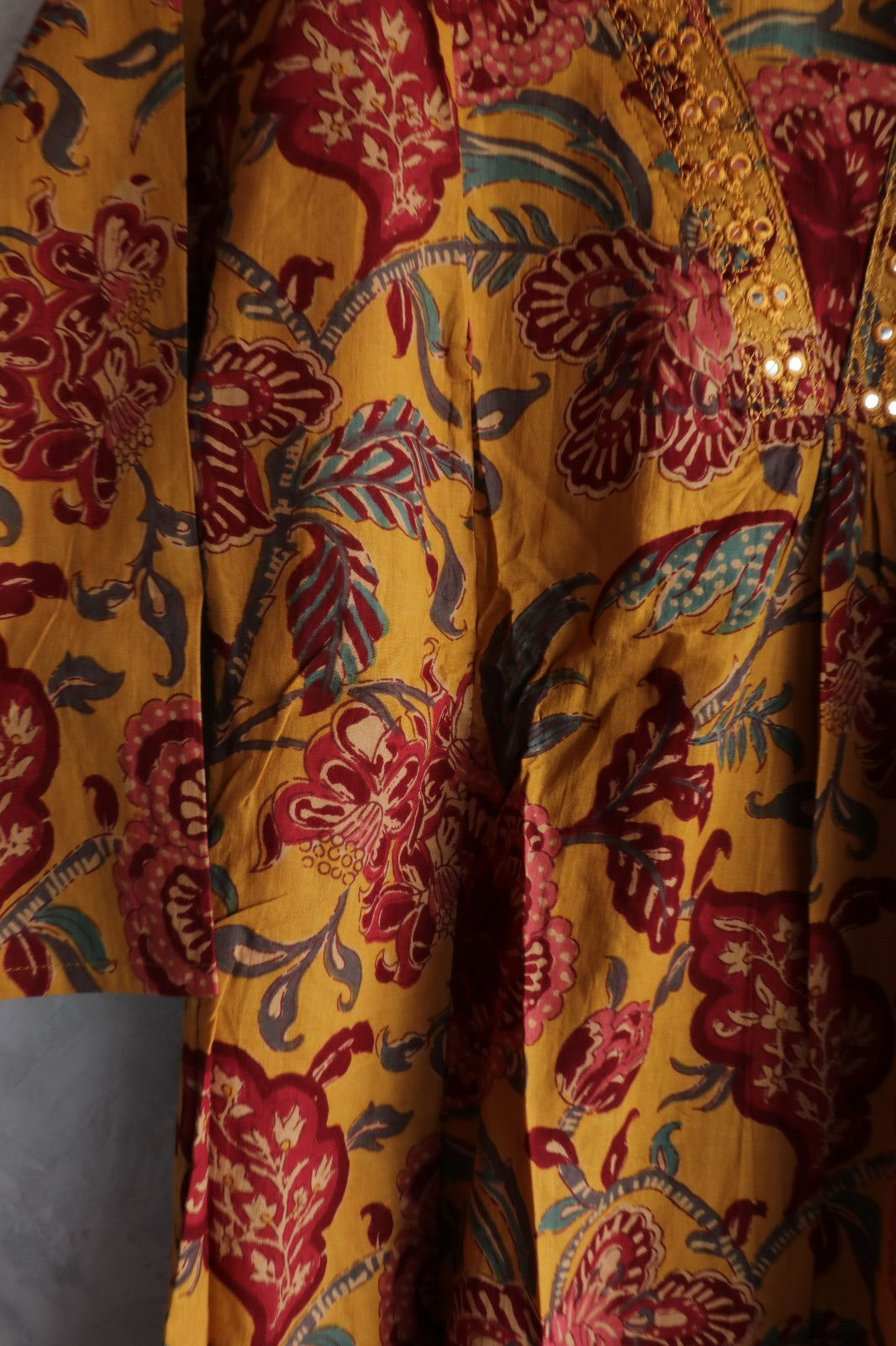 COTTON YELLOW V NECK SALWAR SUIT SET