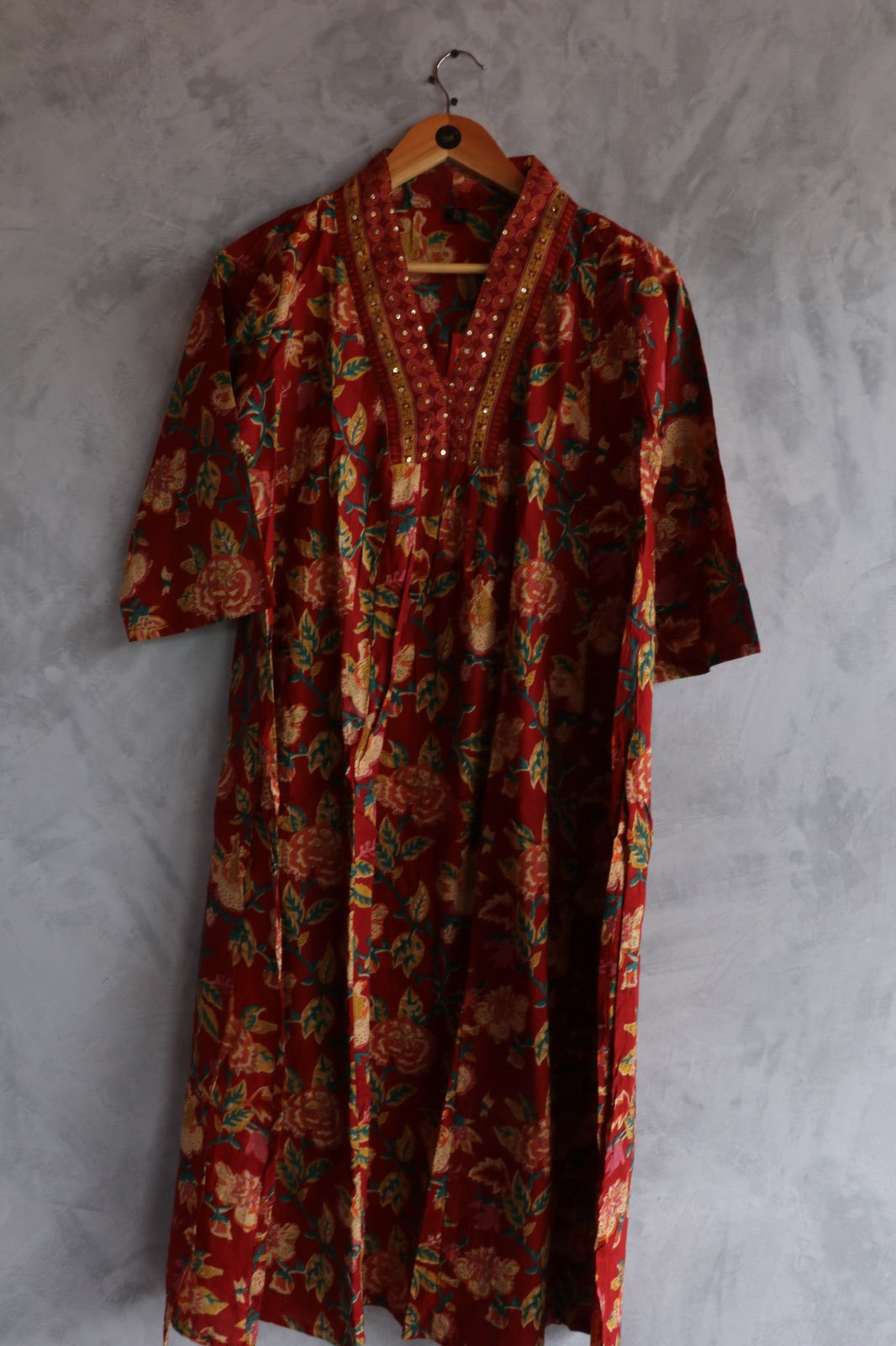 RED COTTON SALWAR SUIT SET