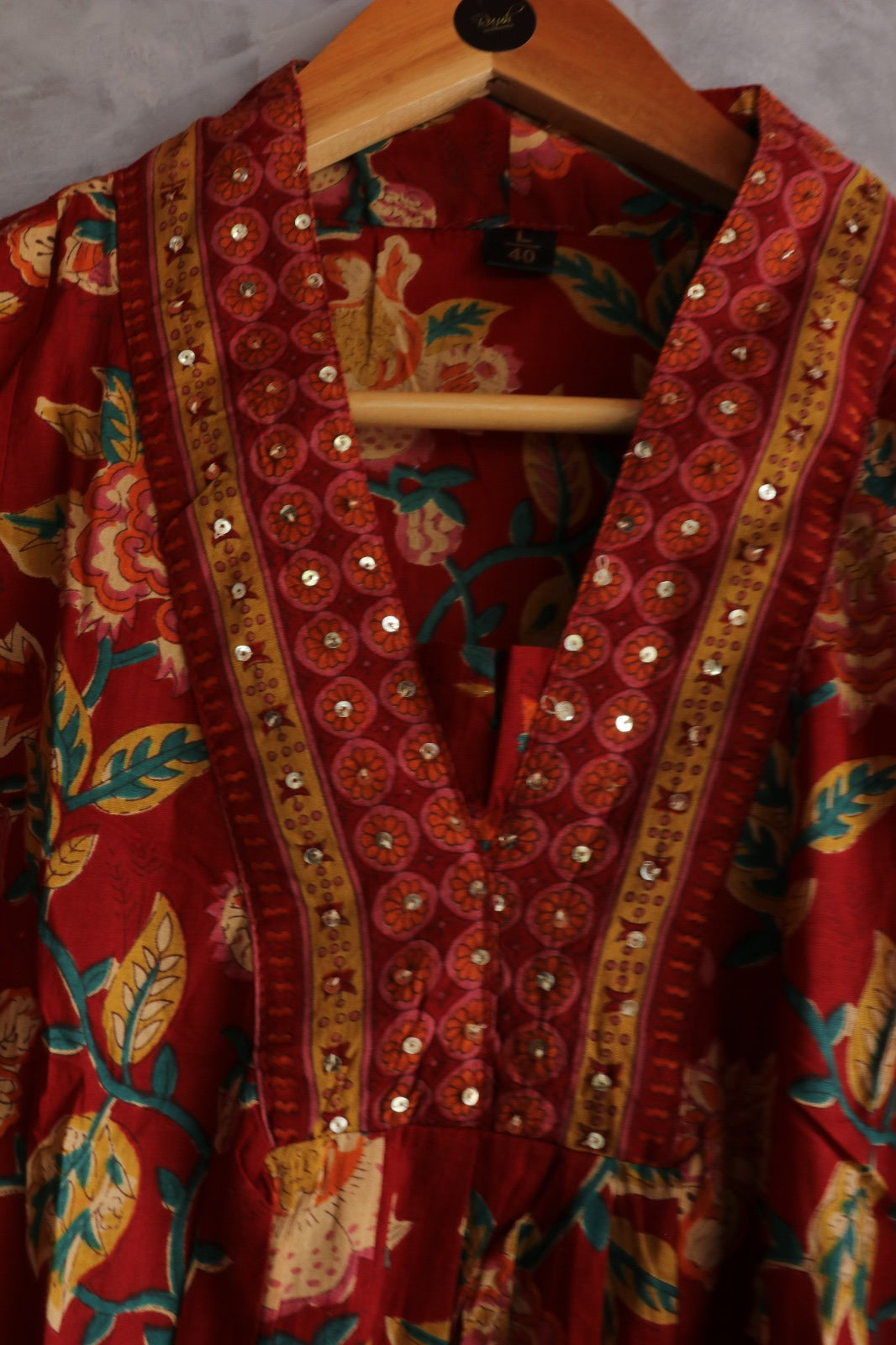 RED COTTON SALWAR SUIT SET