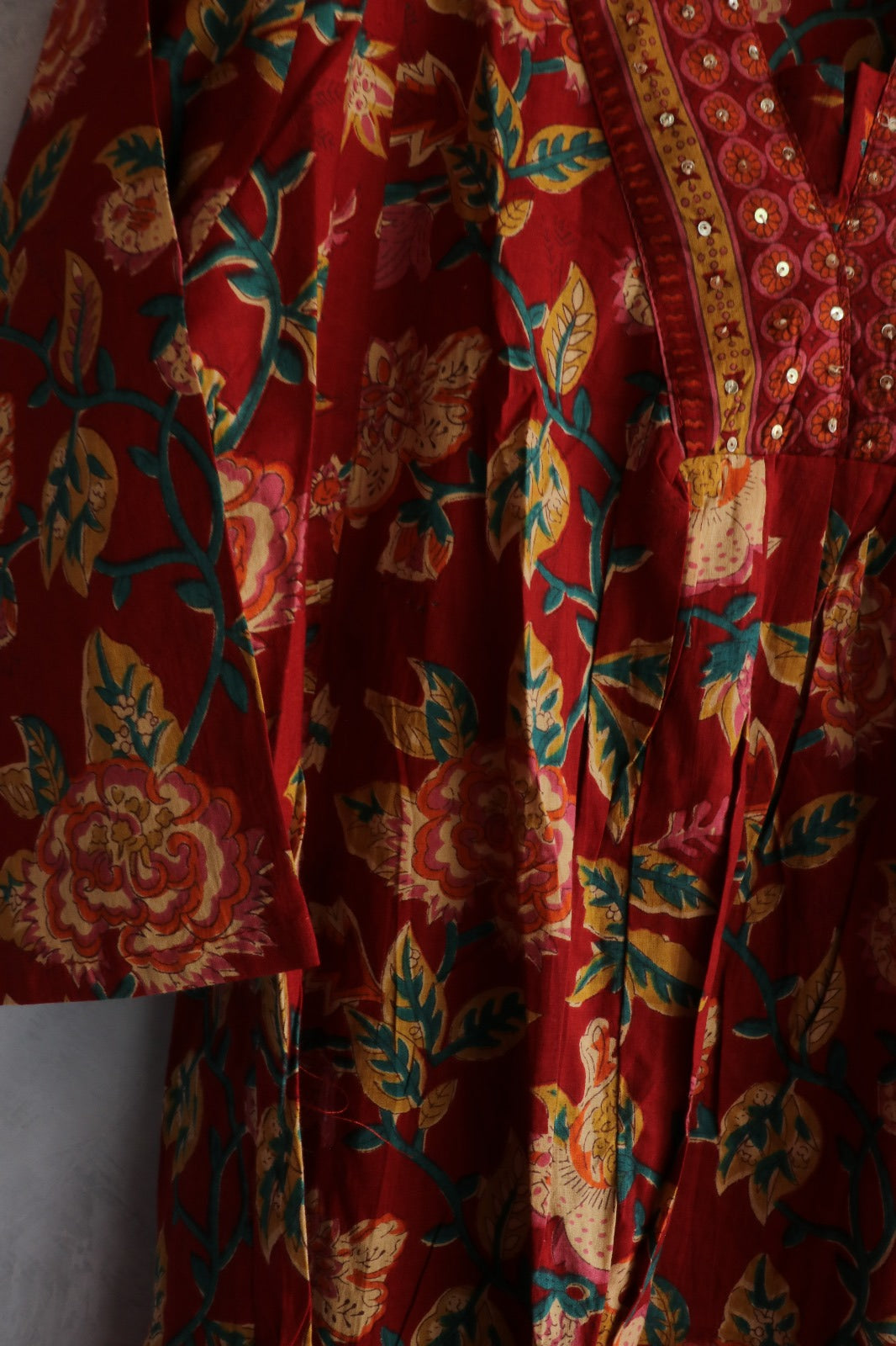 RED COTTON SALWAR SUIT SET