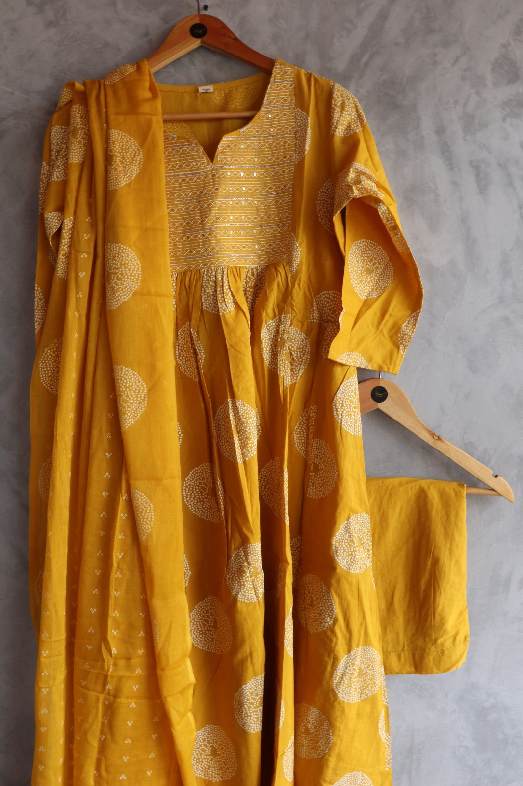 COTTON YELLOW SALWAR SUIT SET