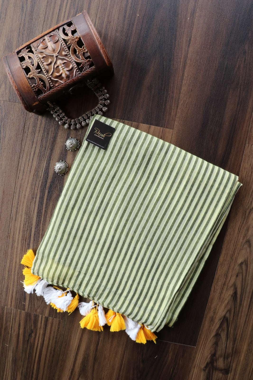 YELLOW MULMUL DESIGNER SAREE