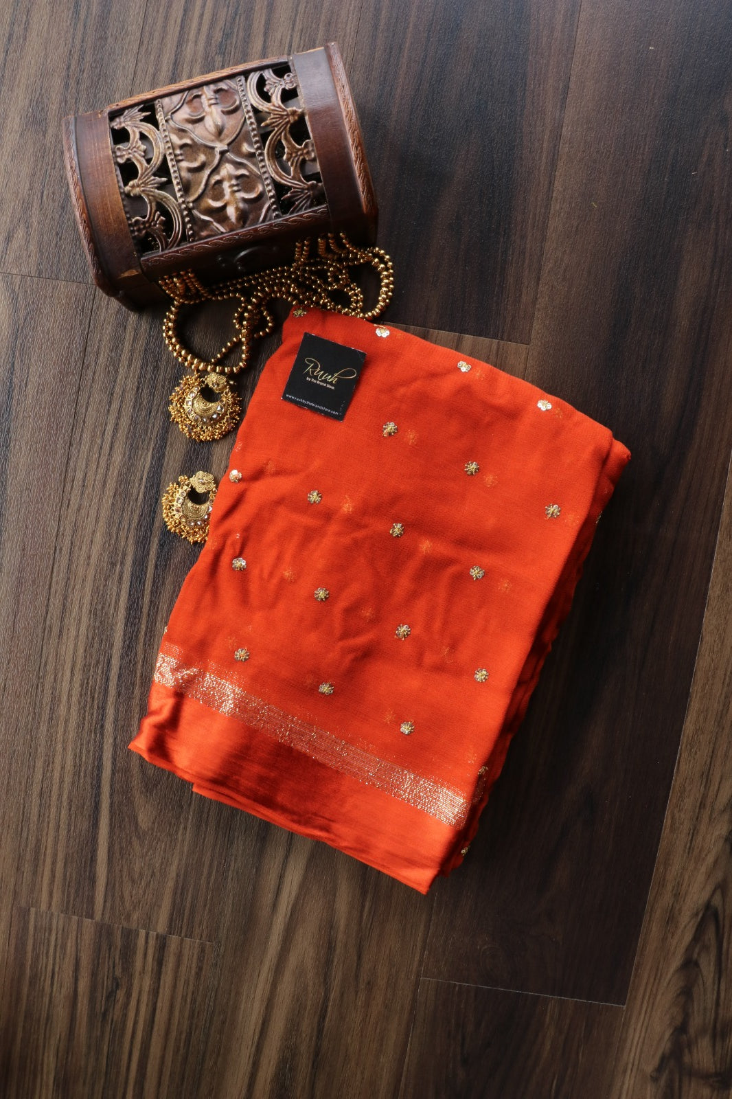 VISCOSE GEORGETTE RUST ORANGE