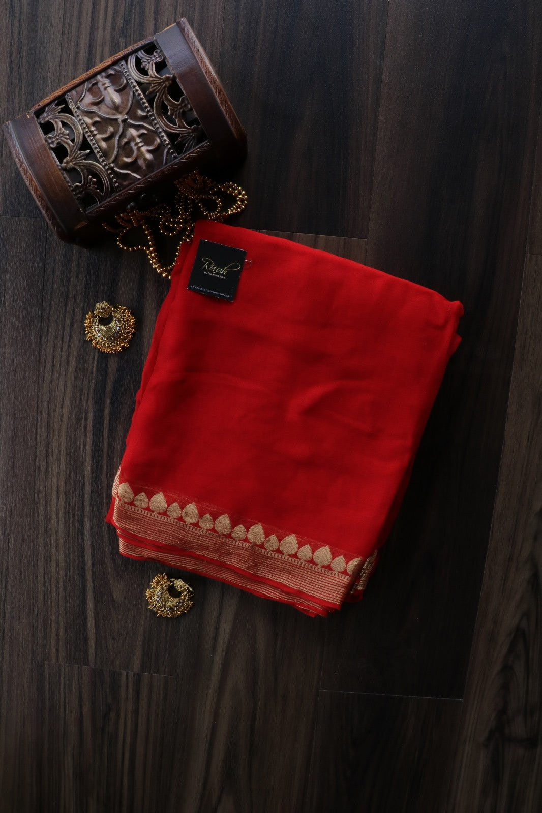 RED VISCOSE GEORGETTE SAREE