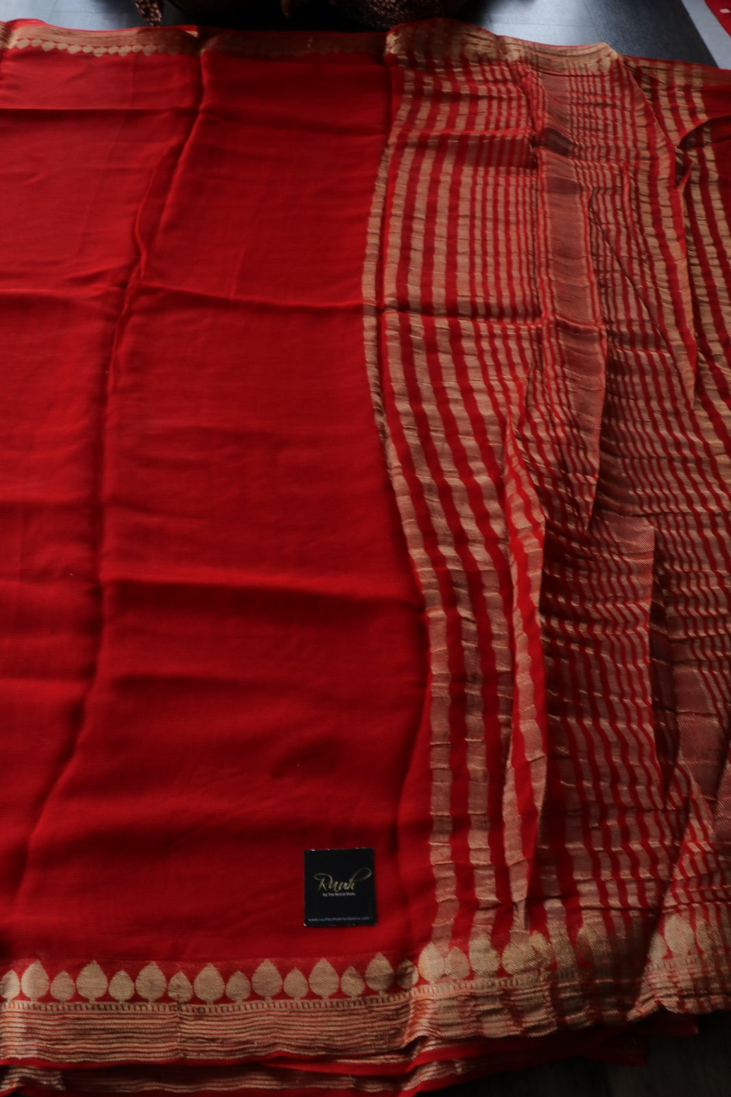 RED VISCOSE GEORGETTE SAREE