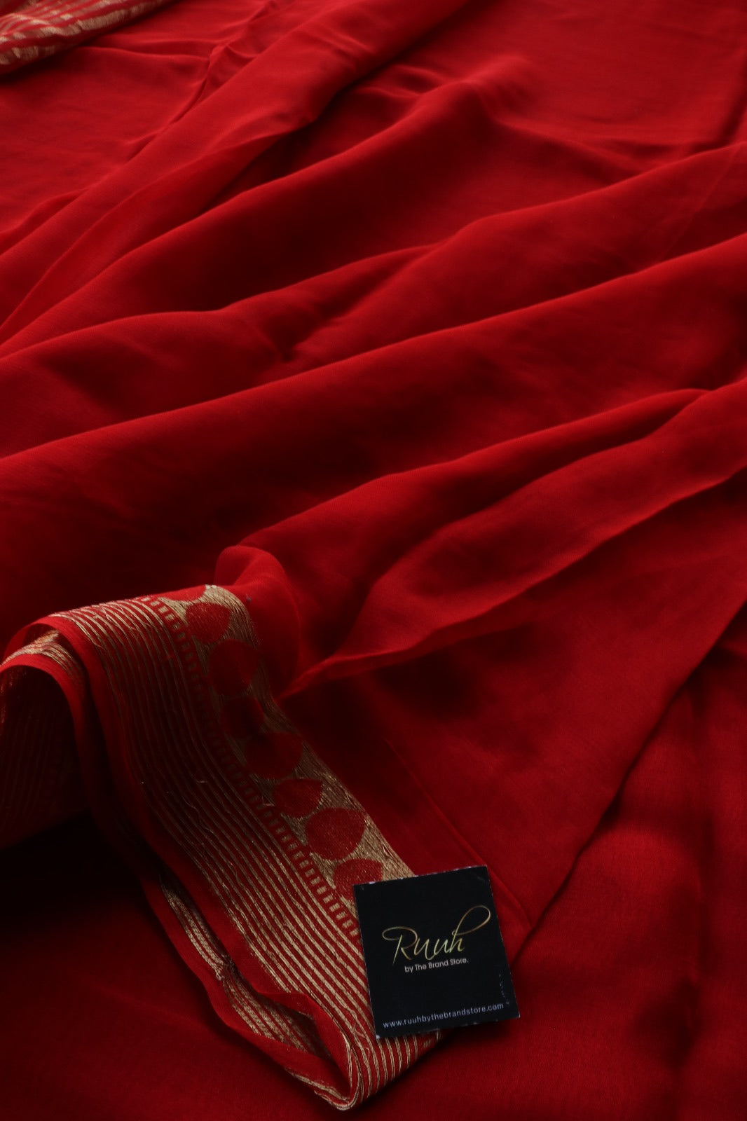 RED VISCOSE GEORGETTE SAREE