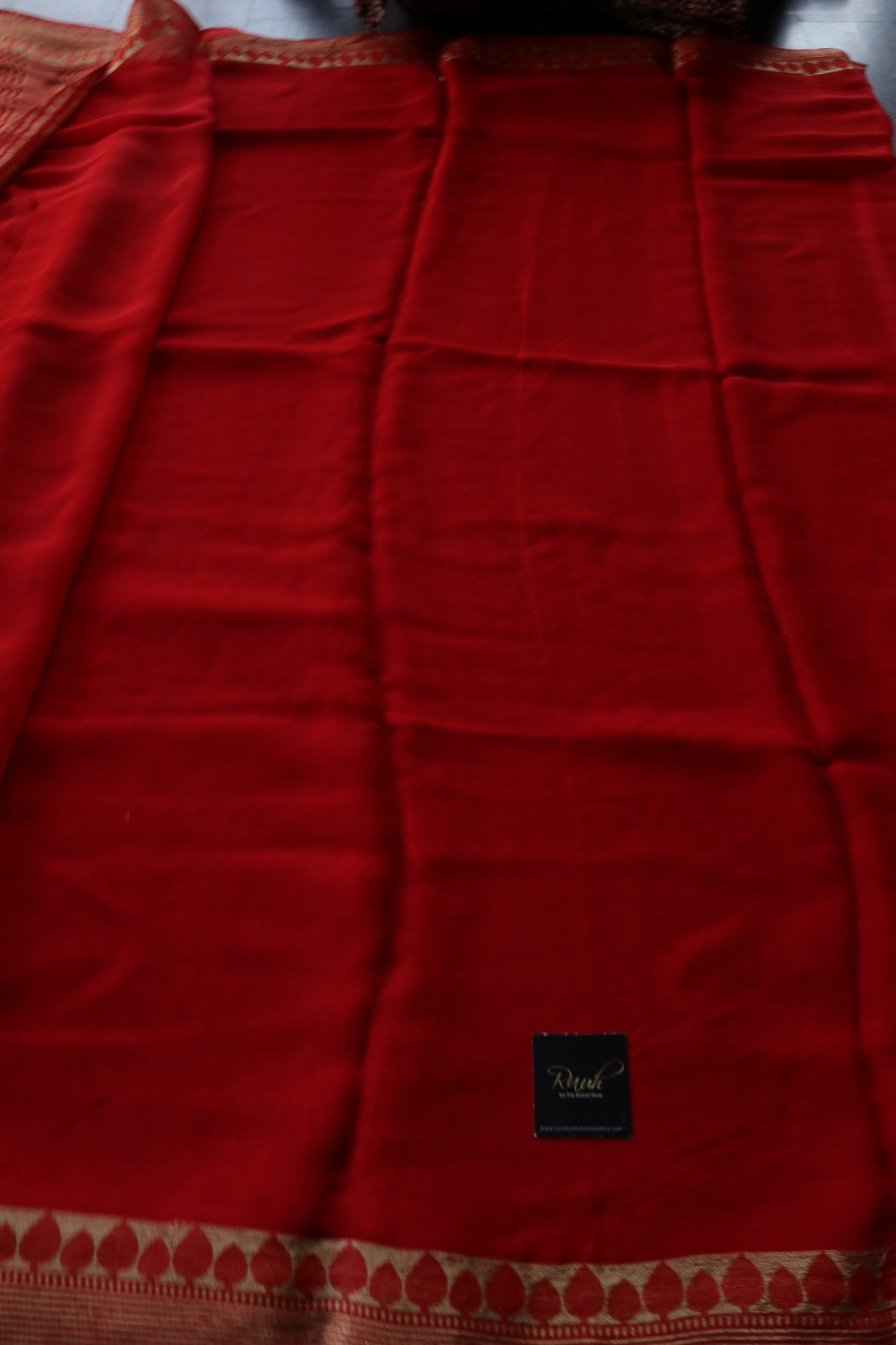 RED VISCOSE GEORGETTE SAREE
