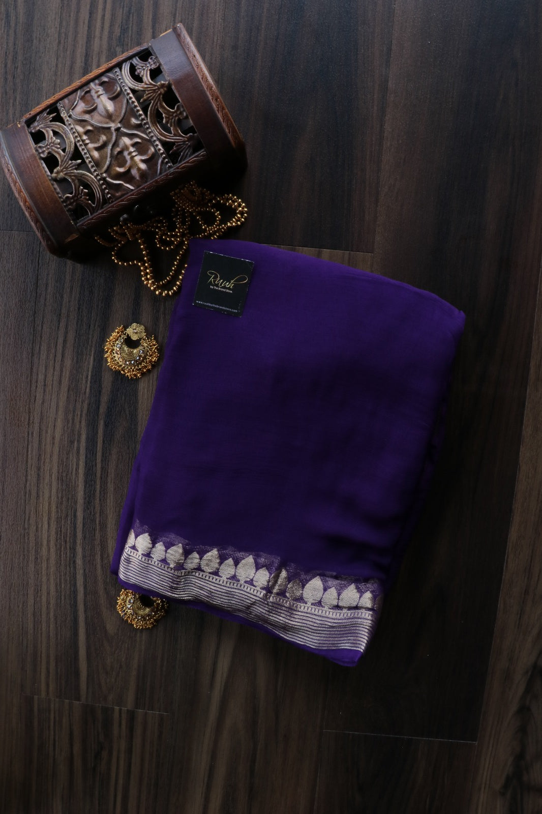 PURPLE VISCOSE GEORGETTE SAREE
