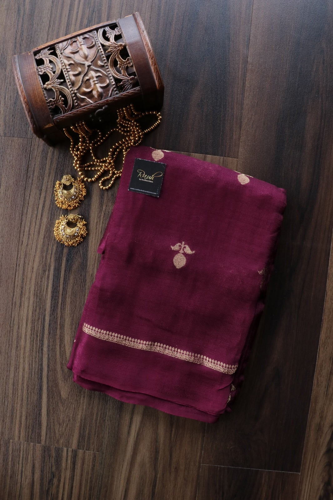 WINE COLOUR VISCOSE KHADI SILK SAREE