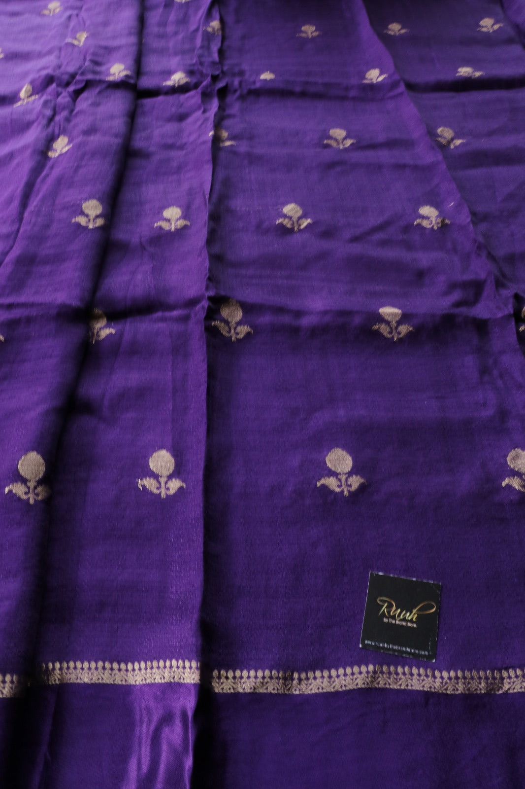 PURPLE COLOUR VISCOSE KHADI SILK SAREE