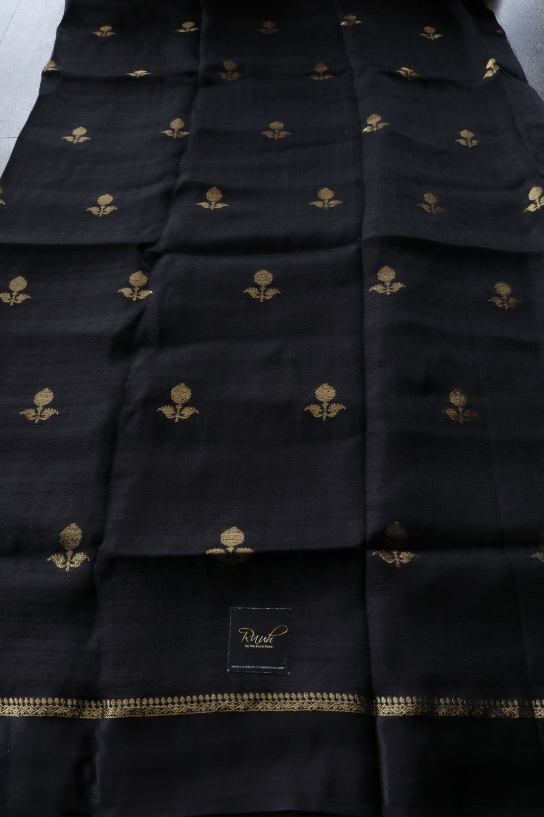 BLACK COLOUR VISCOSE KHADI SILK SAREE