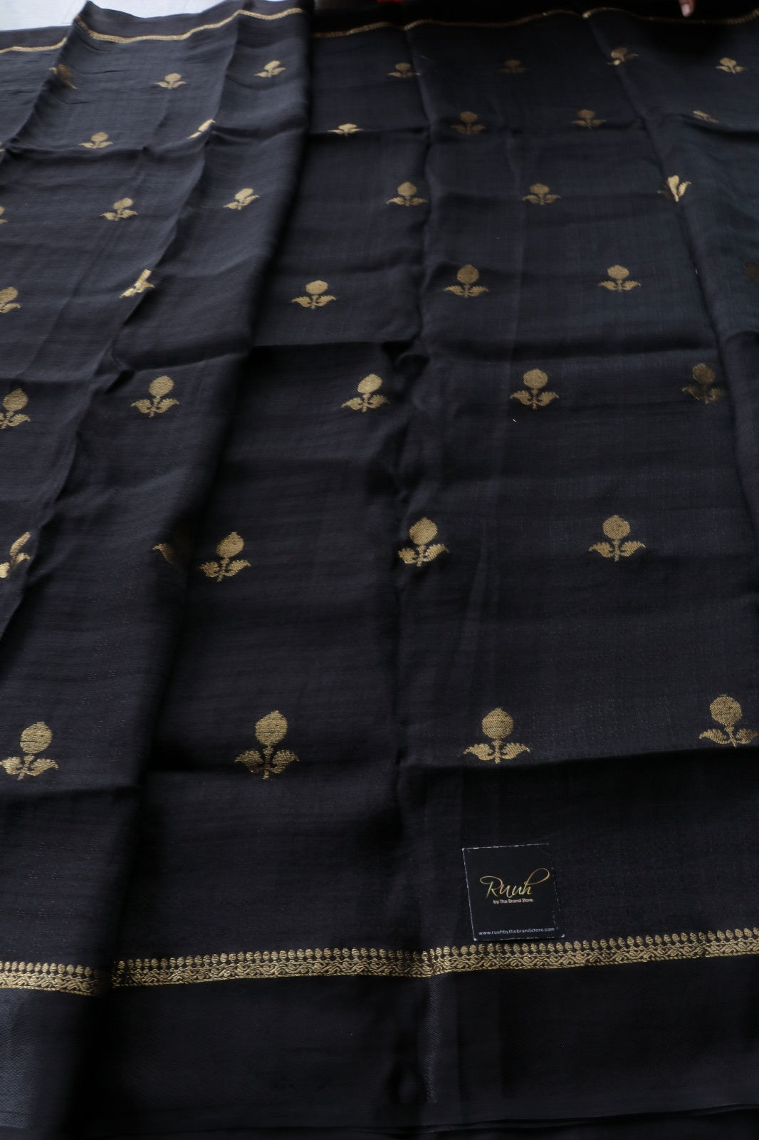 BLACK COLOUR VISCOSE KHADI SILK SAREE