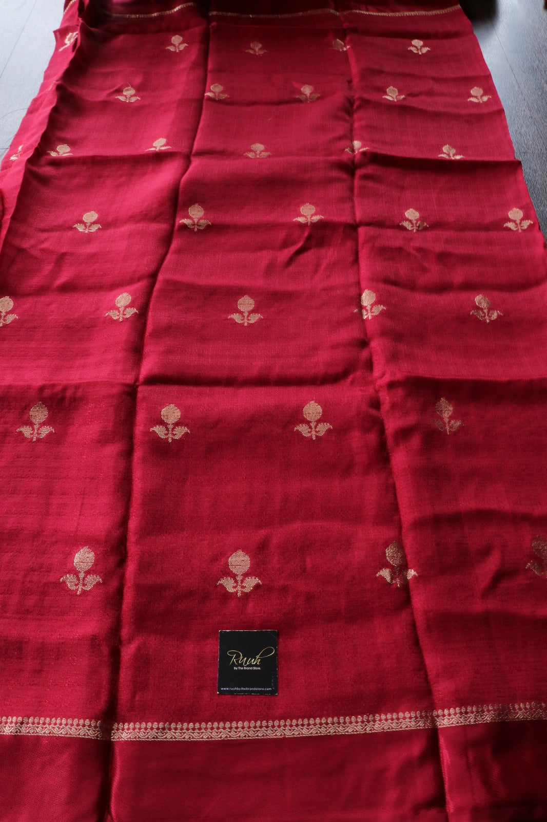 DEEP RED COLOUR VISCOSE KHADI SILK SAREE