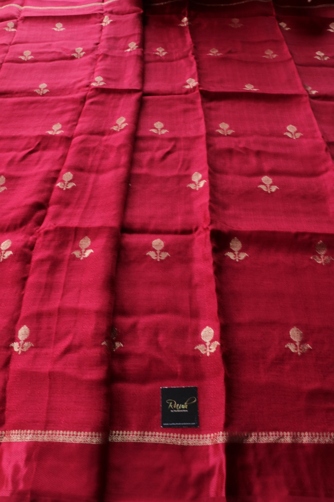 DEEP RED COLOUR VISCOSE KHADI SILK SAREE