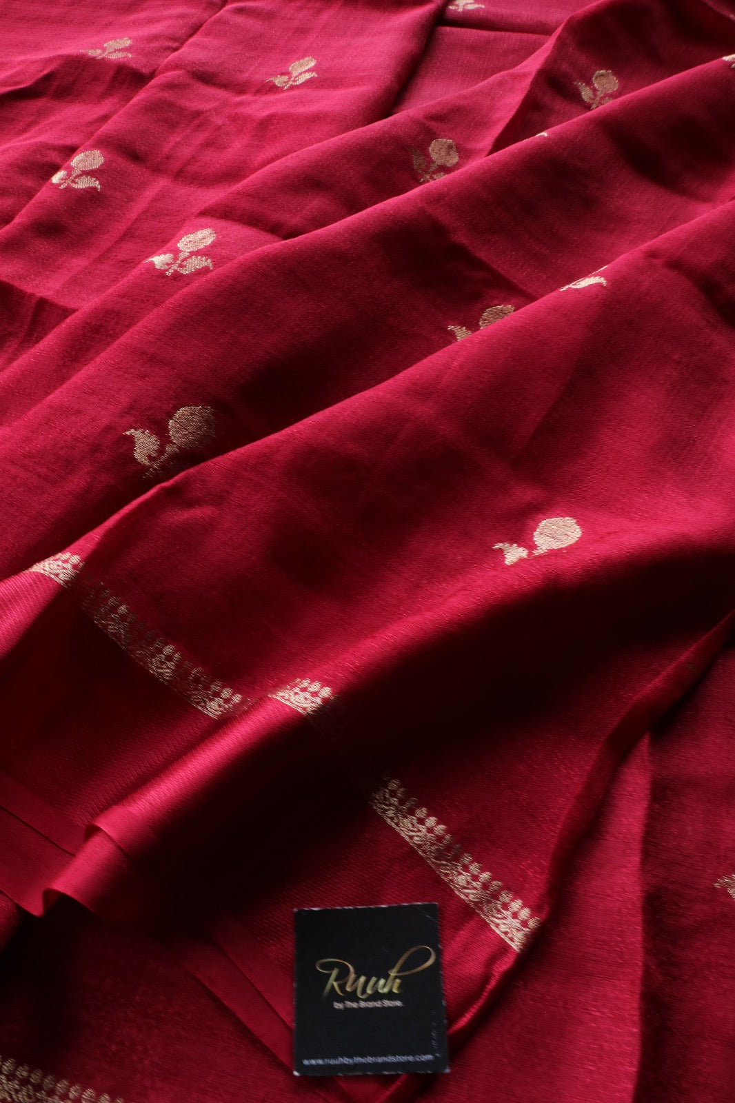 DEEP RED COLOUR VISCOSE KHADI SILK SAREE