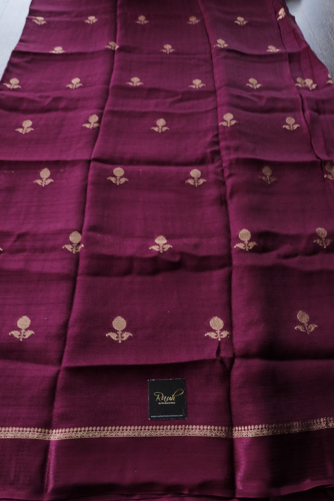 WINE COLOUR VISCOSE KHADI SILK SAREE
