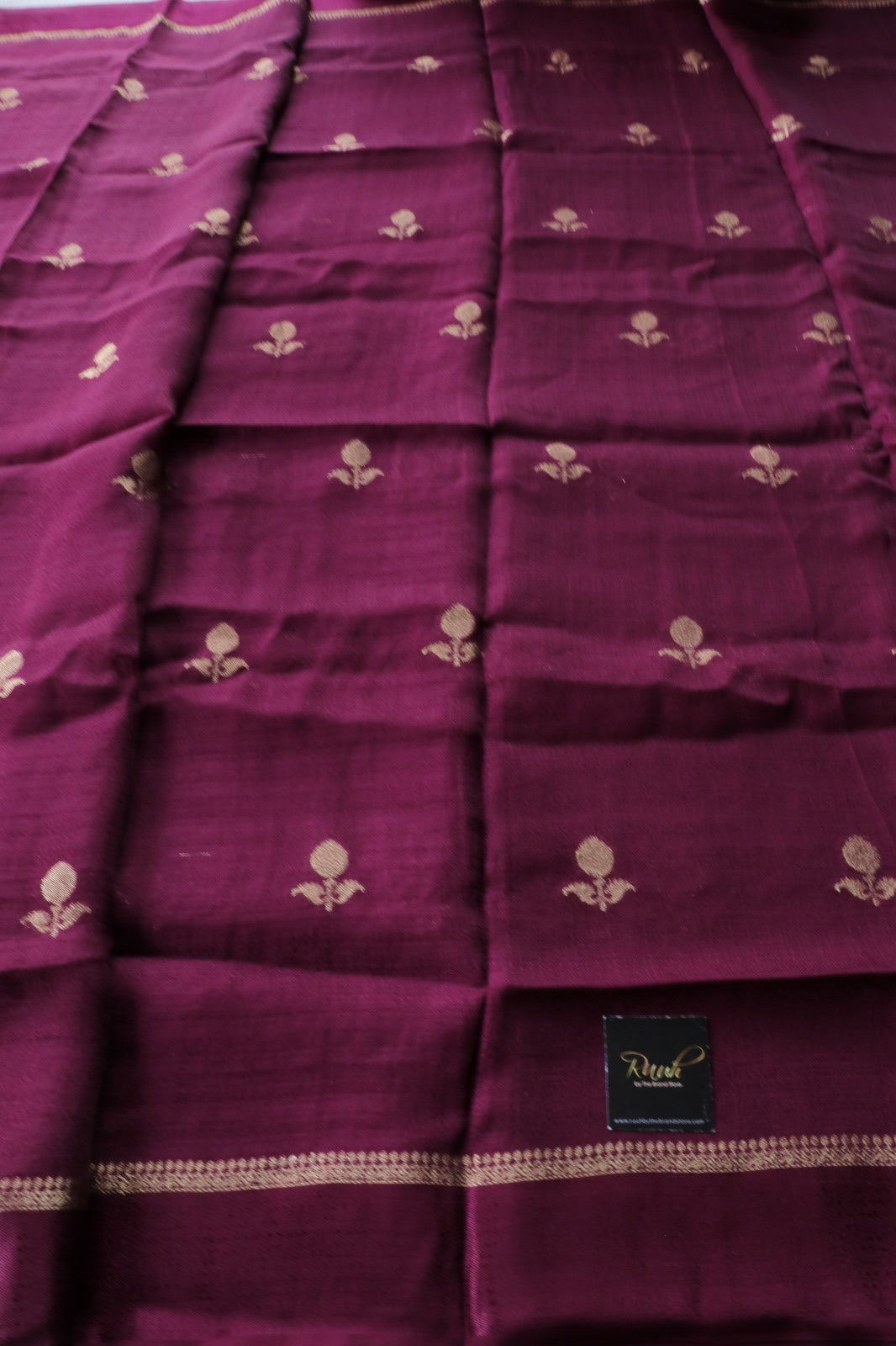 WINE COLOUR VISCOSE KHADI SILK SAREE