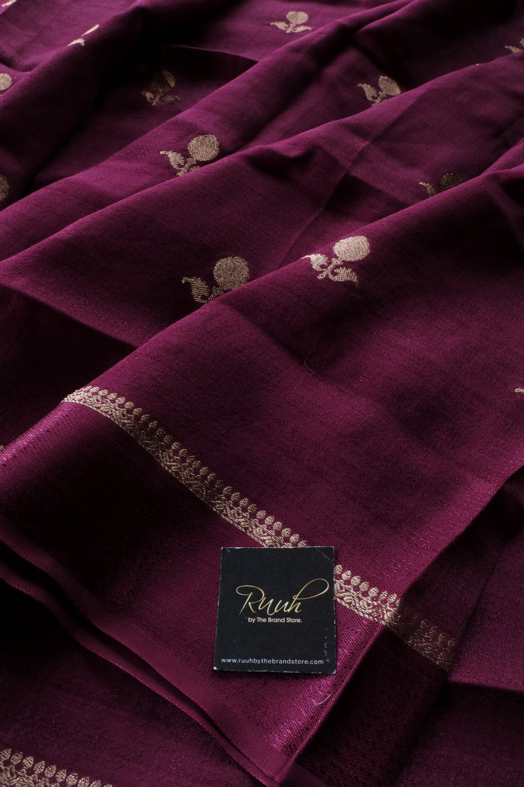 WINE COLOUR VISCOSE KHADI SILK SAREE