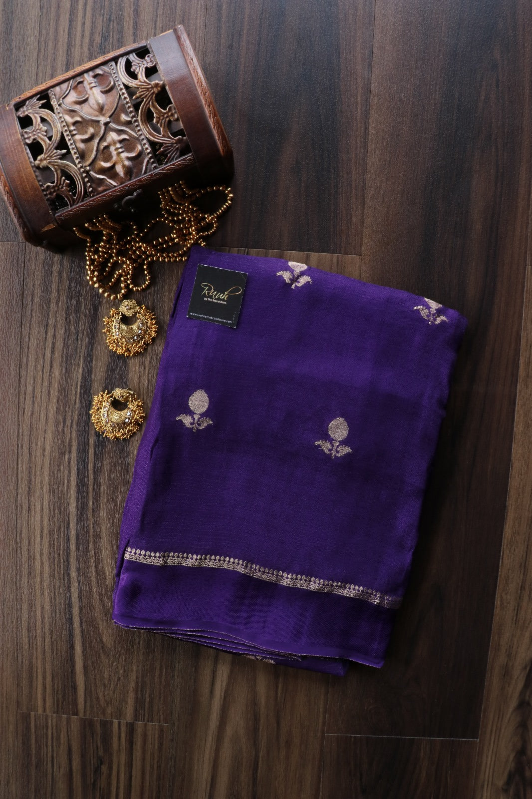 PURPLE COLOUR VISCOSE KHADI SILK SAREE
