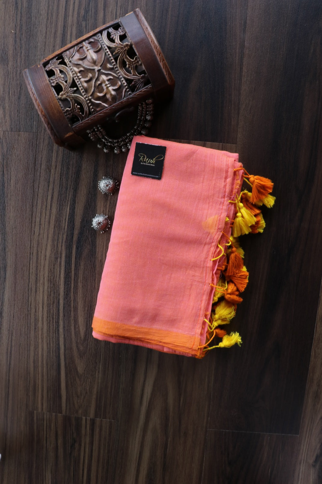 DUAL TONE YELLOW X ORANGE MULMUL SAREE