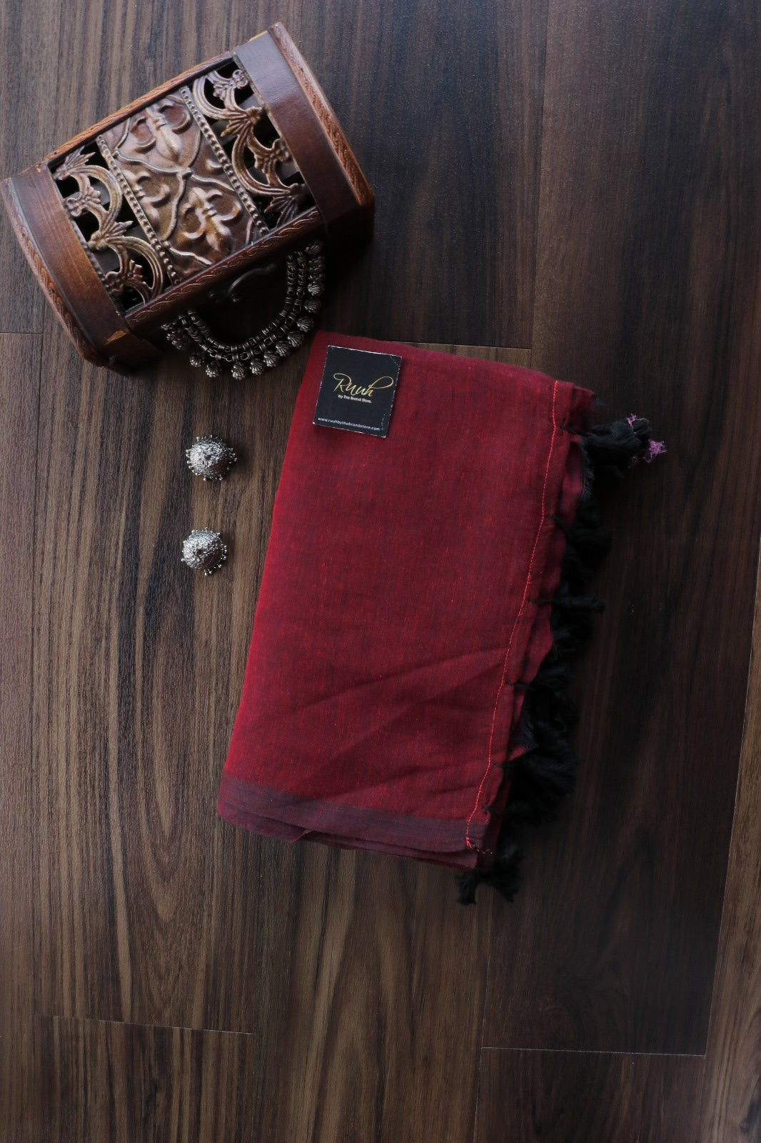 MAROON MULMUL SAREE